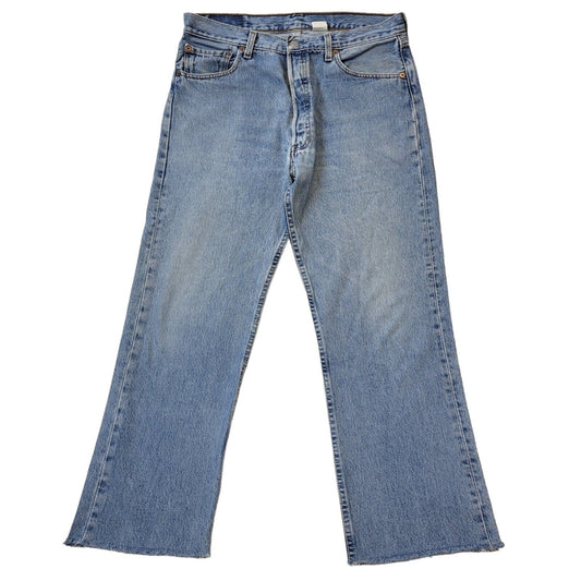 Levi's 501 Vintage 90s Light Blue Wide Leg Denim Jeans Men's Size L W34 L28