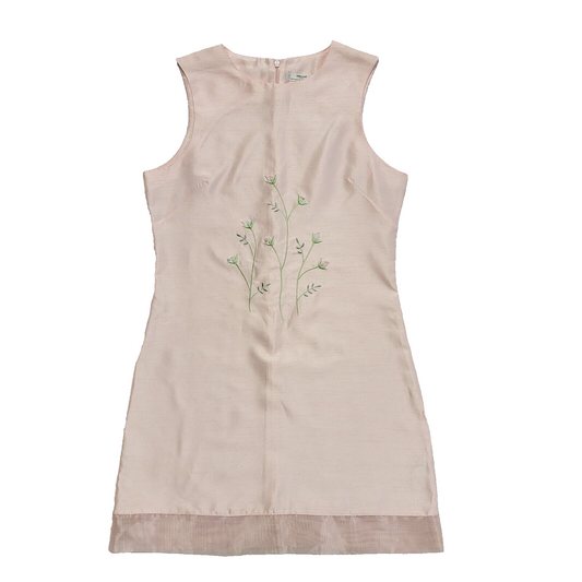 M&S Vintage 90s Pink Floral Sleeveless Dress Uk Girl's Age 14 W28-32