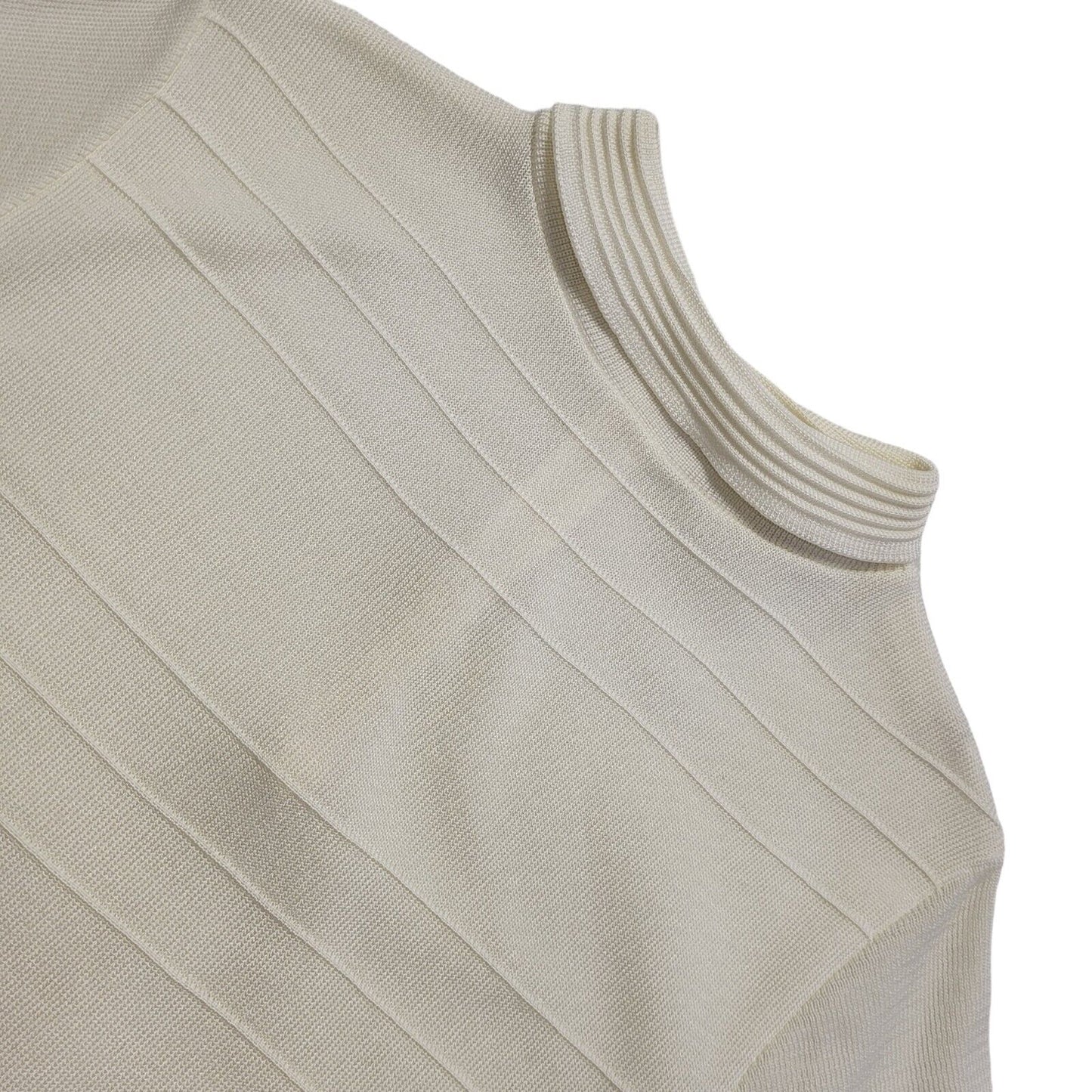 Ben-Mac Vintage 80s Cream 1/4 Zip Tassled T- Shirt Dress Womens UK Size 14