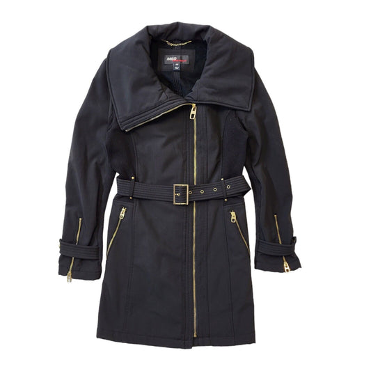 Miss Sixty Y2K Vintage Black Belted Zipped Coat Women's Size M Eu 38