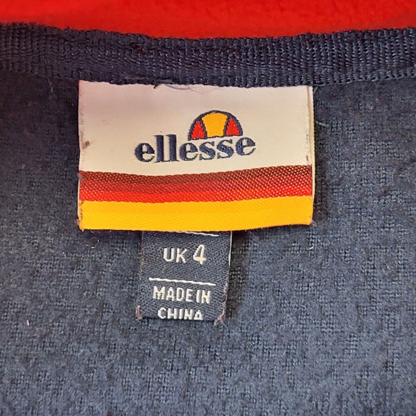 Ellesse Navy Blue & Red Cropped Sports Fleece Women's 4 XXS