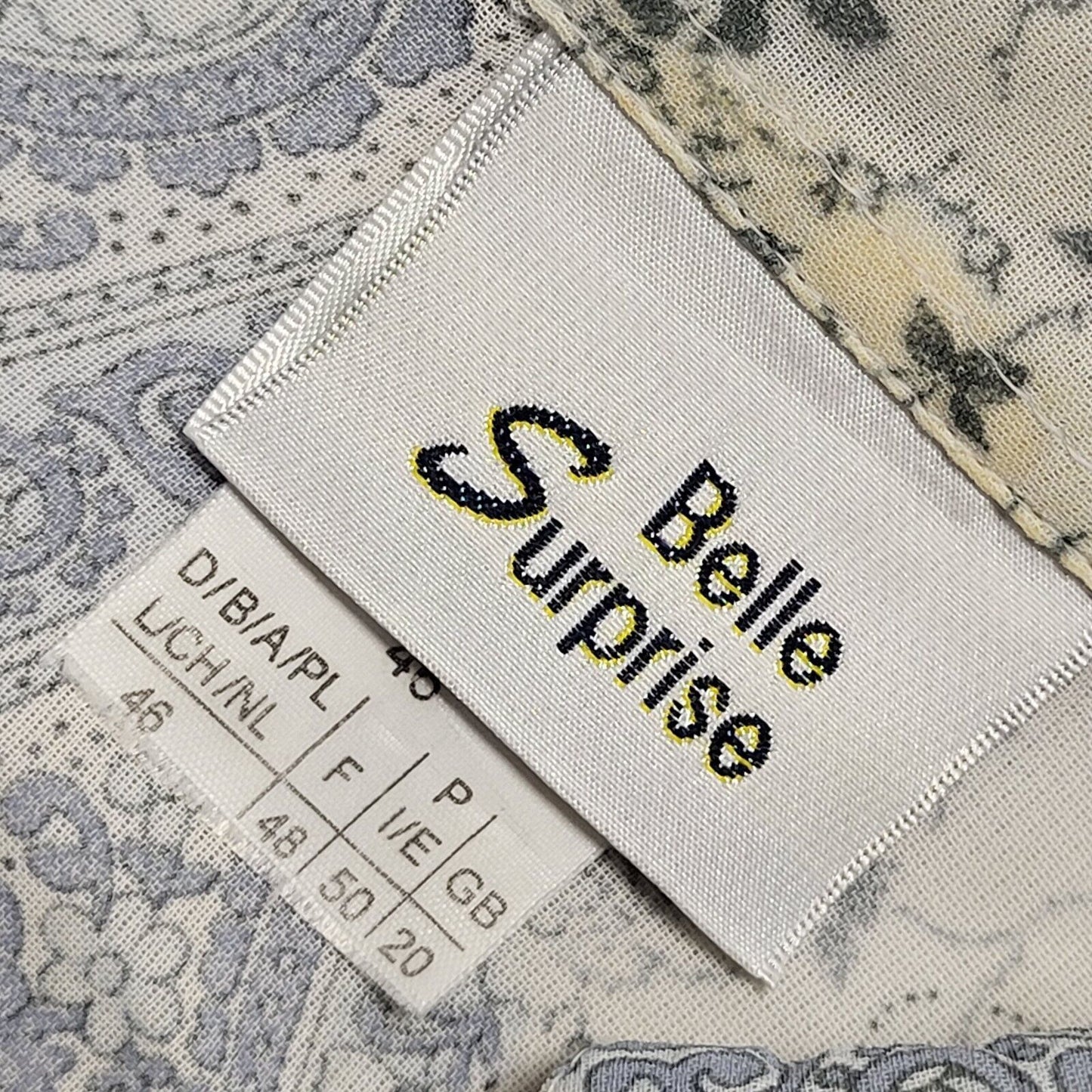 Belle Surprise Y2k Blue 3/4 Sleeve Floral Blouse Uk Women's size 18