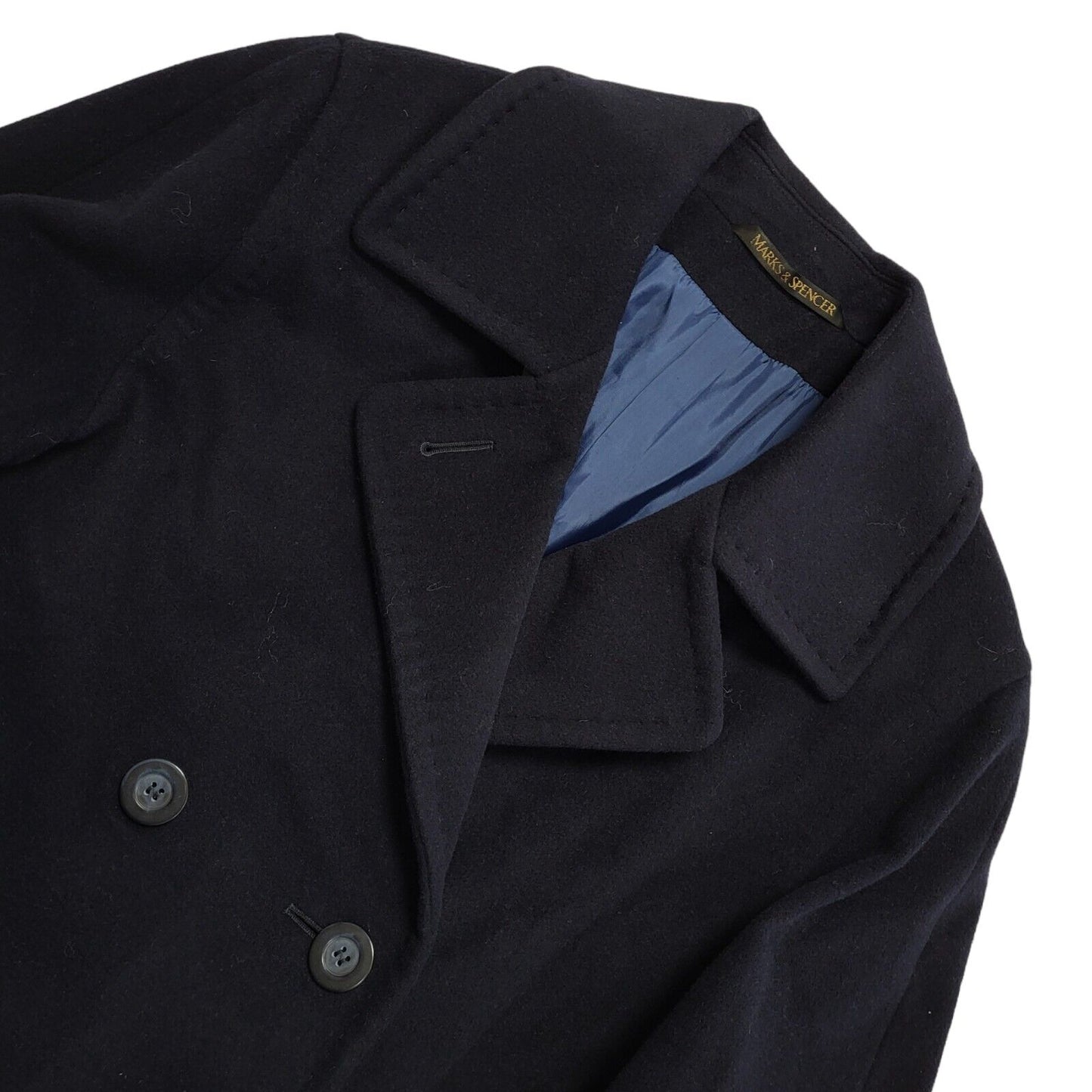 Marks & Spencer Vintage 90s Blue Button Rain Coat Women's Size 16