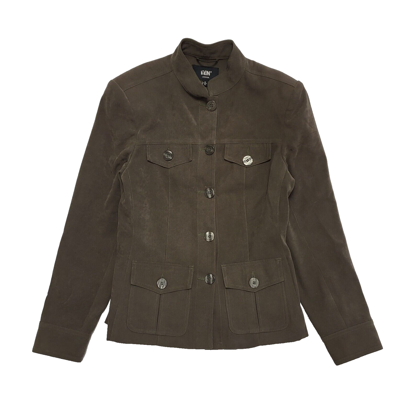 Yen London Vintage 90's Green Button Front Jacket Womens UK Size 10
