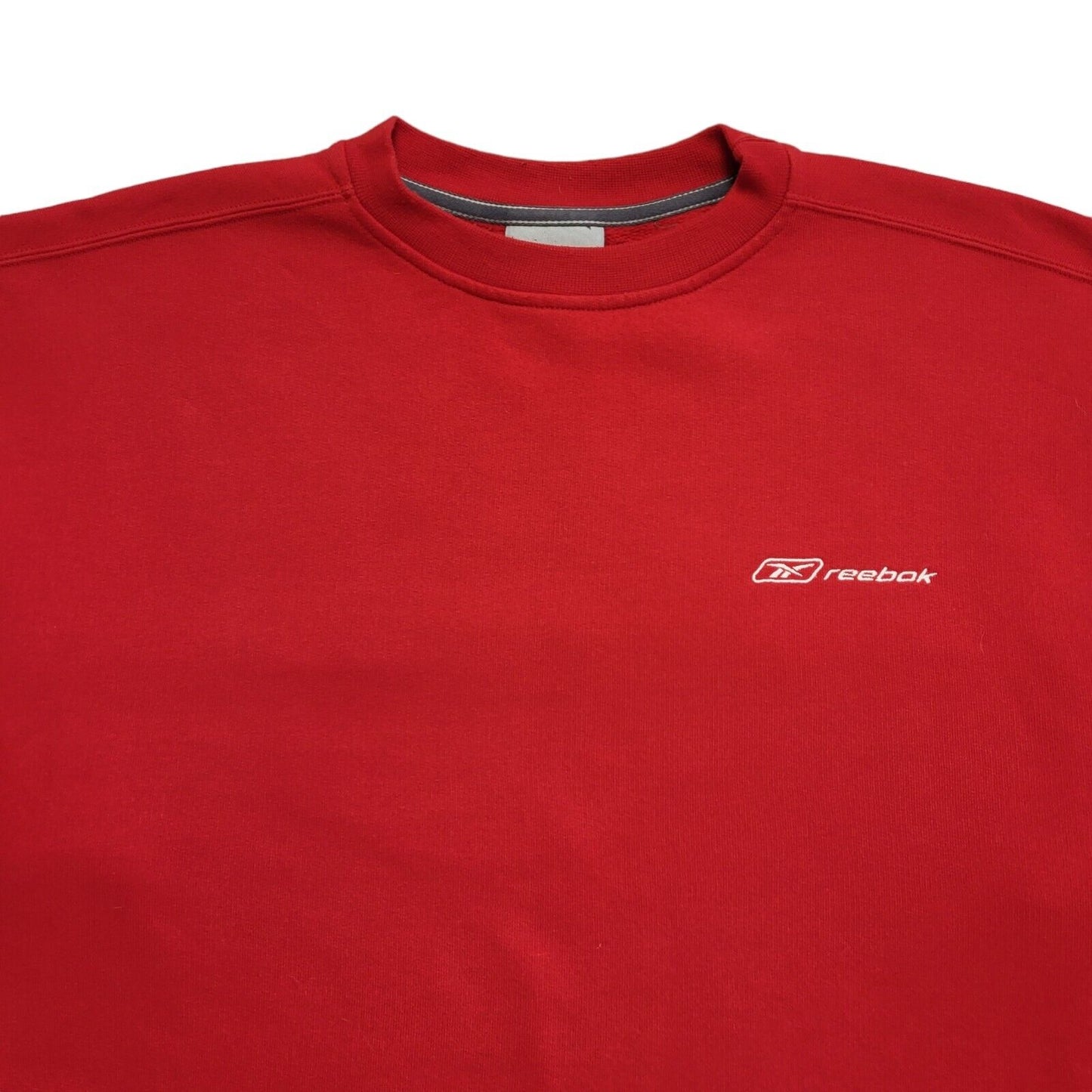 Reebok Classic Red White Y2k Baggy Sweatshirt Uk Men's Size Medium