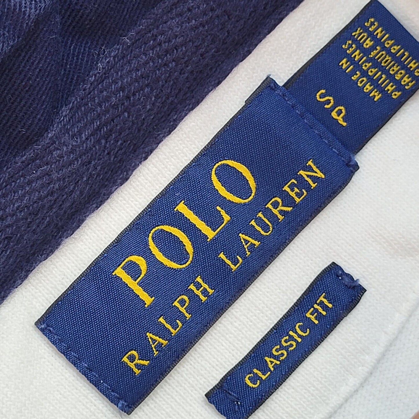 Ralph Lauren 90s Vintage White Long Sleeve Polo Shirt Uk Men's Size Small