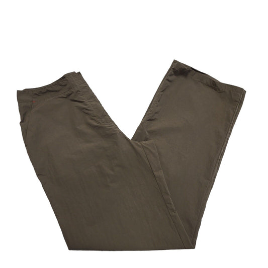Next Vintage Y2K Brown Nylon Wide Leg Trousers Womens Size 14 Long W31 L31