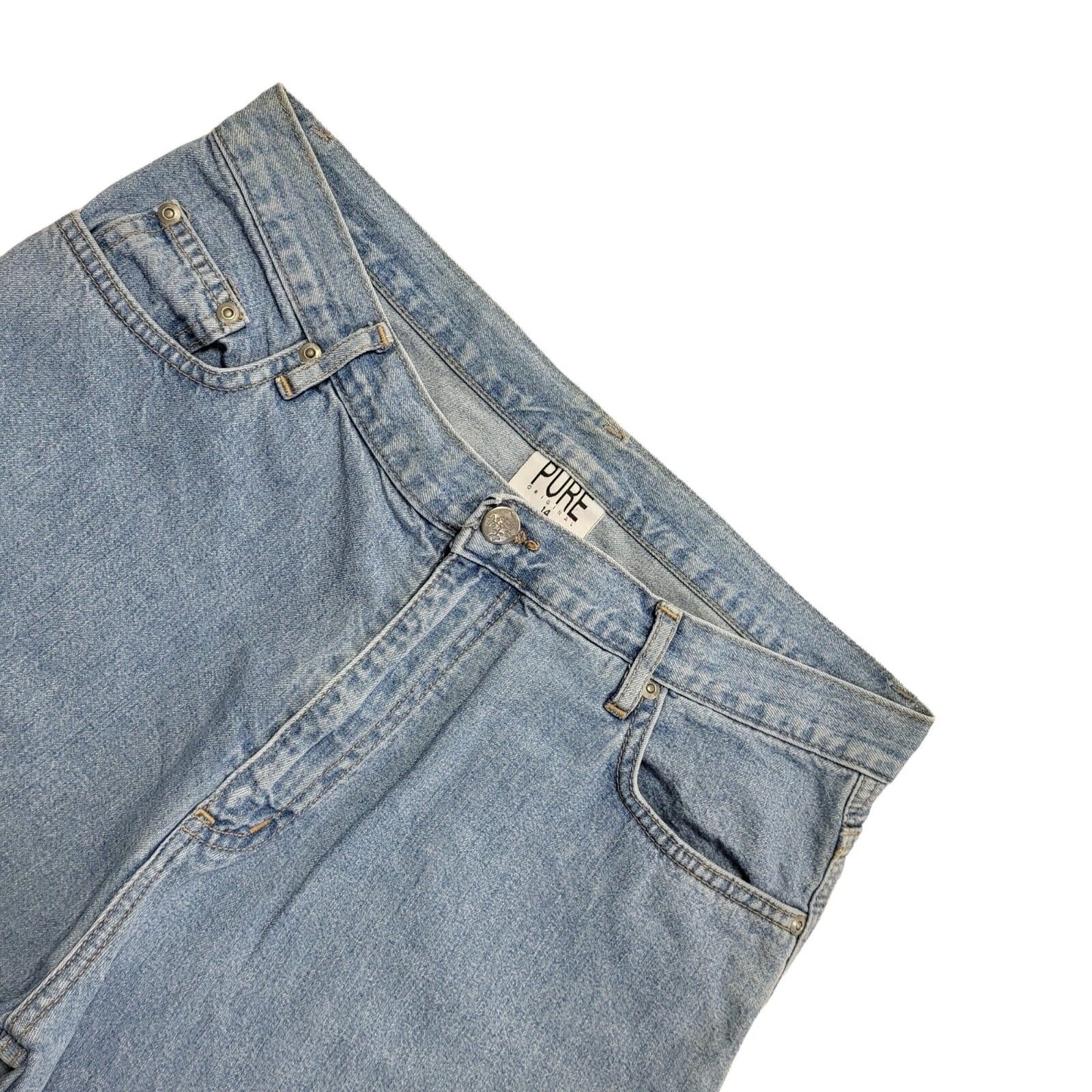 Pure Light Blue 90s Vintage Straight Leg Denim Jeans Uk Women's 14 W32 L25