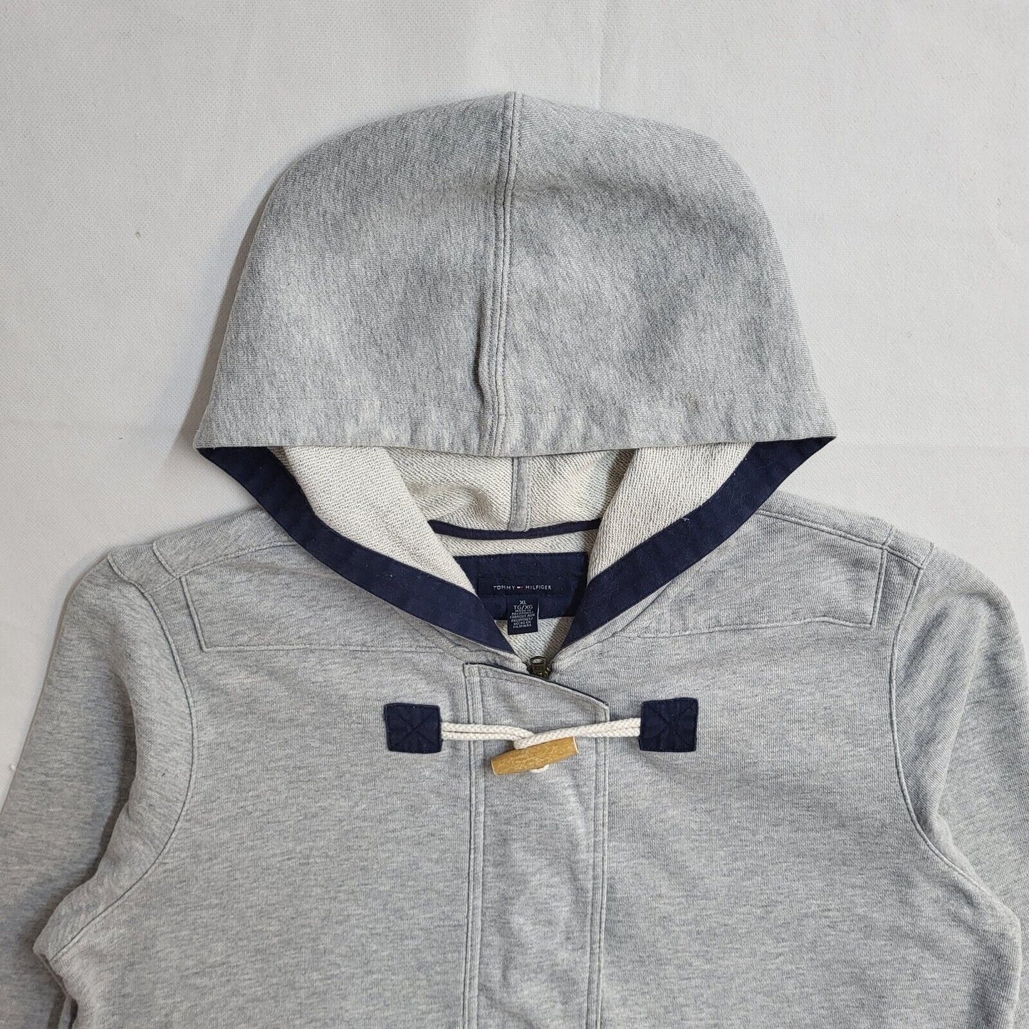 Tommy Hilfiger Y2k Grey Button Sweatshirt Hoodie Uk Men's Size XL