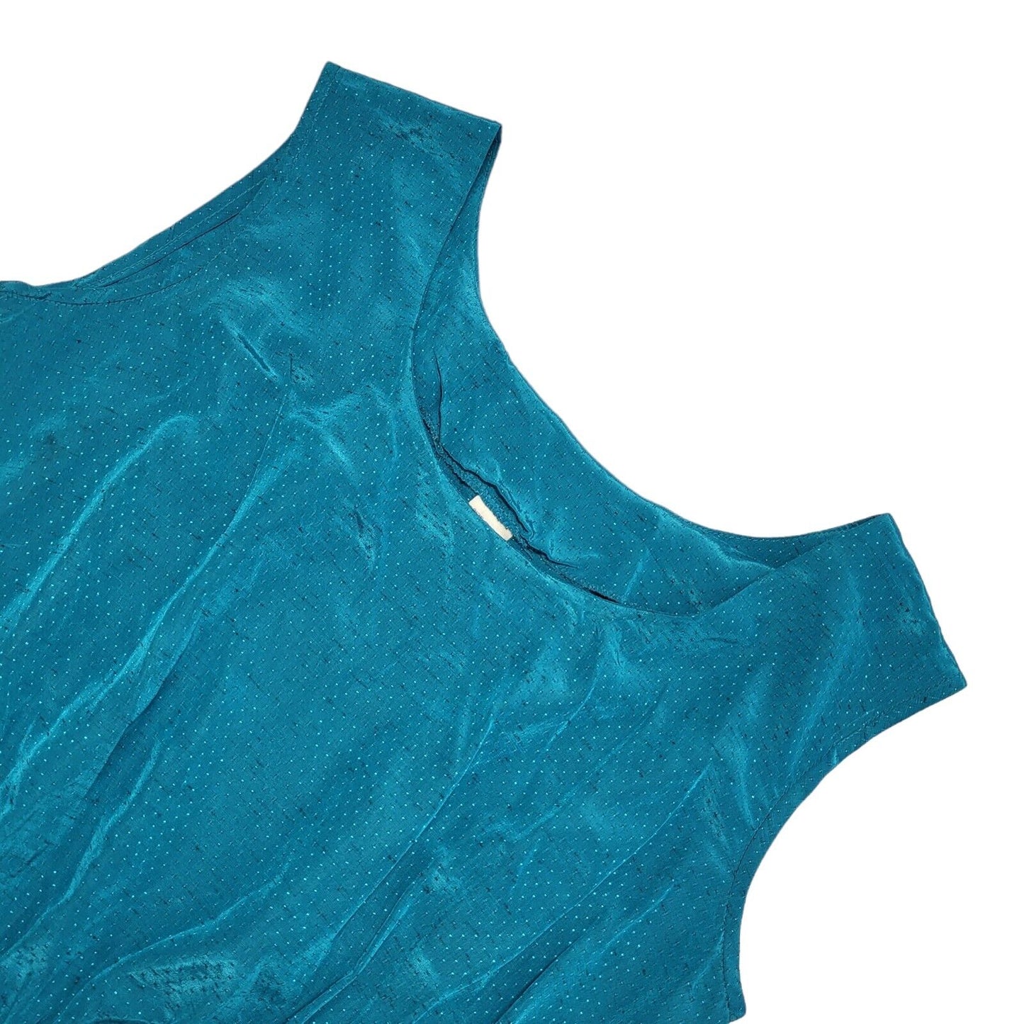 Vintage 80s Blue Sleeveless Evening Fit & Flare Dress Uk Women's Size 16