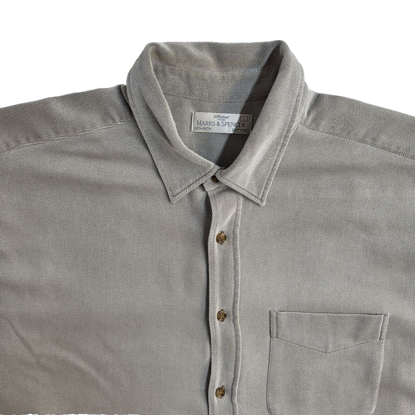 Marks and Spencer Grey Vintage 90's Long Sleeve Shirt UK Men's Size L
