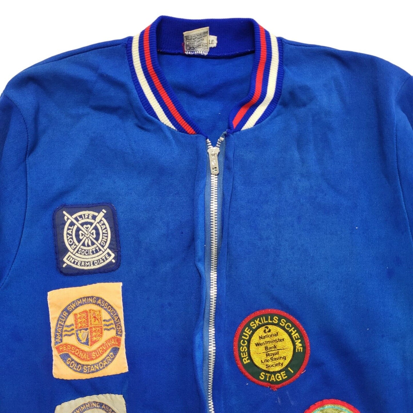 90s Vintage Blue Swimming Tracksuit Top/Jacket Uk Women's Size XS