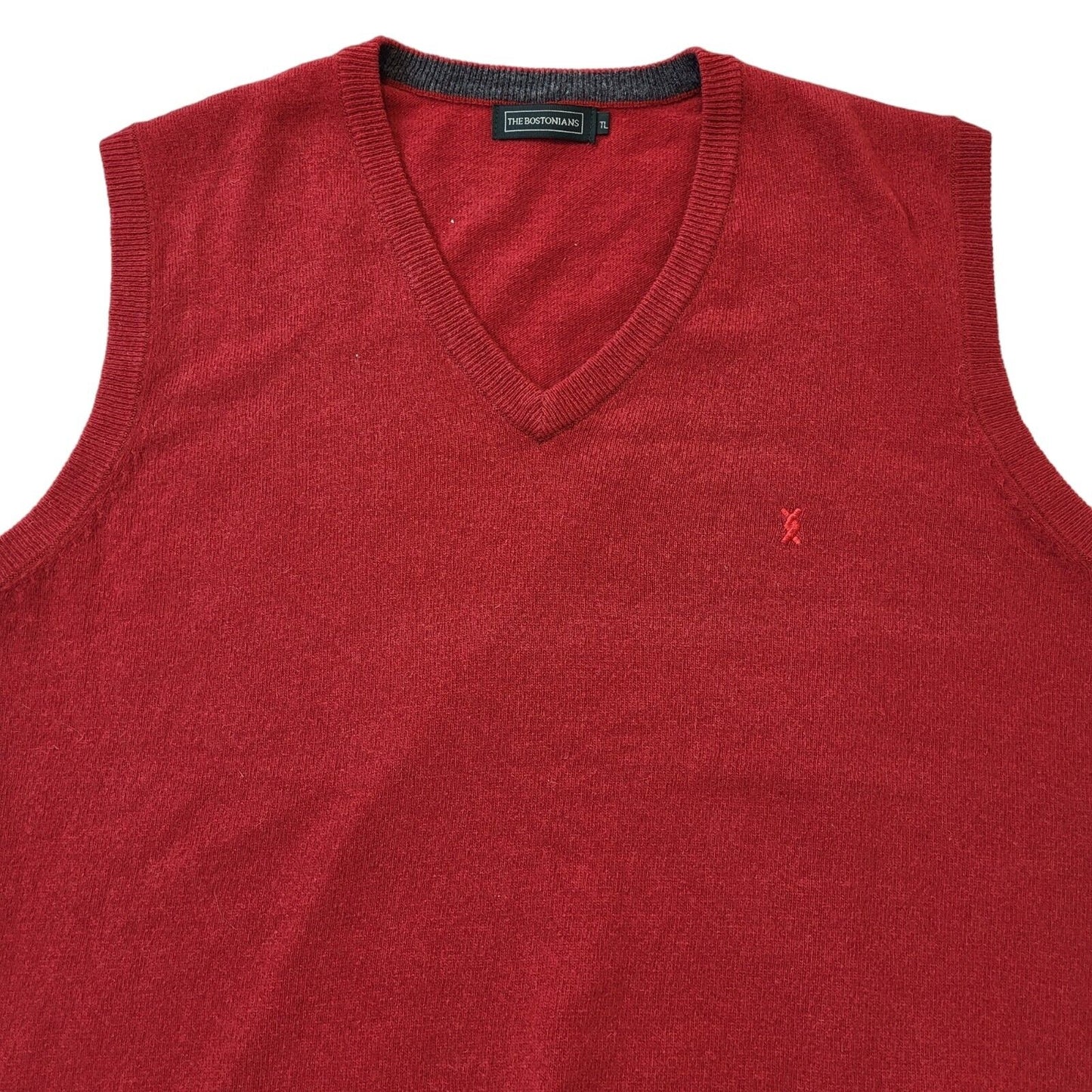 Bostonians 90s Vintage Red Lambswool Sweater Vest Men's Size Large