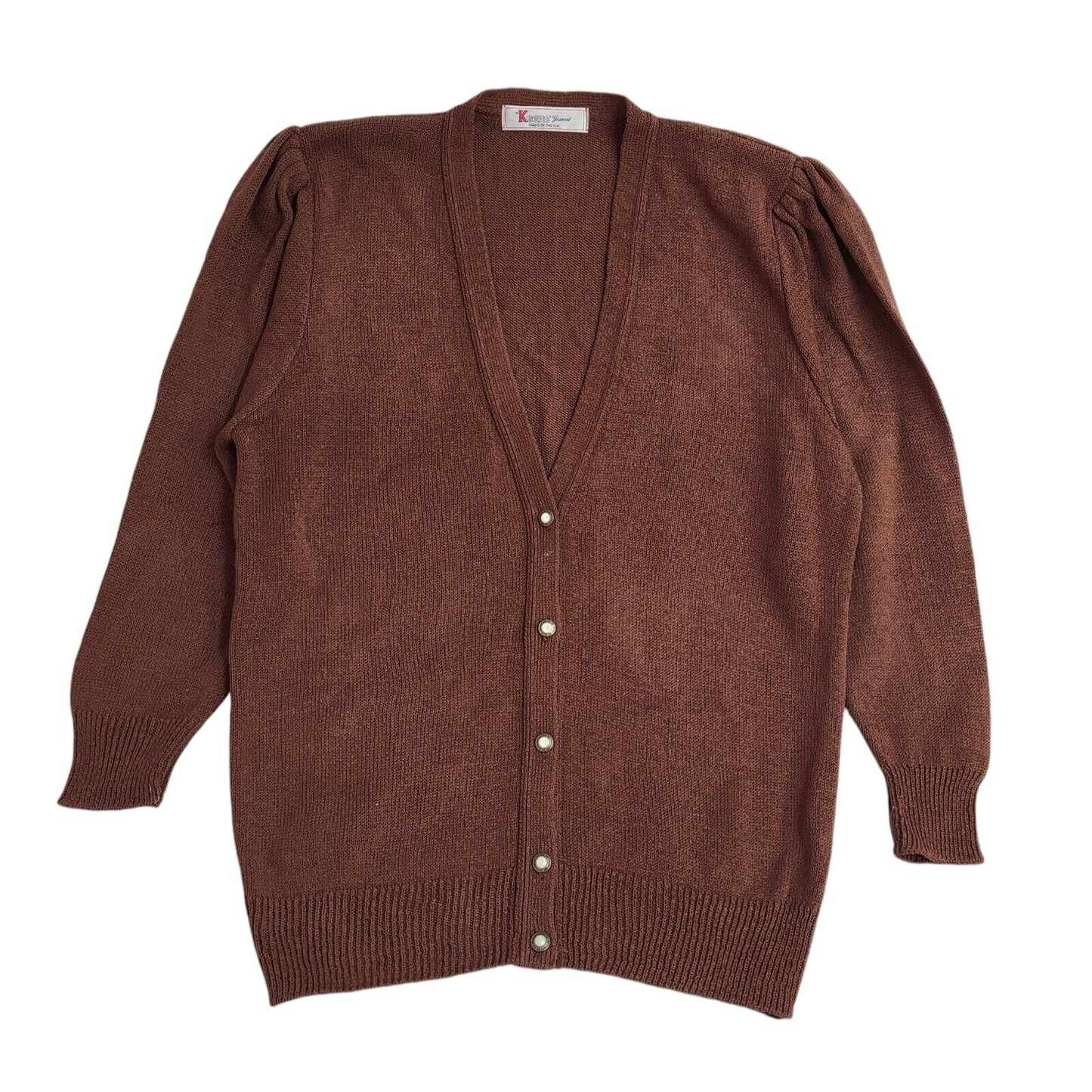 Keena Burgundy Vintage 90's Button Front Cardigan UK Women's Size 16