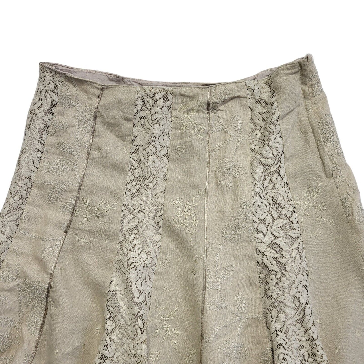 Next Vintage 90s Beige Side Zip Skirt Uk Women's Size 14