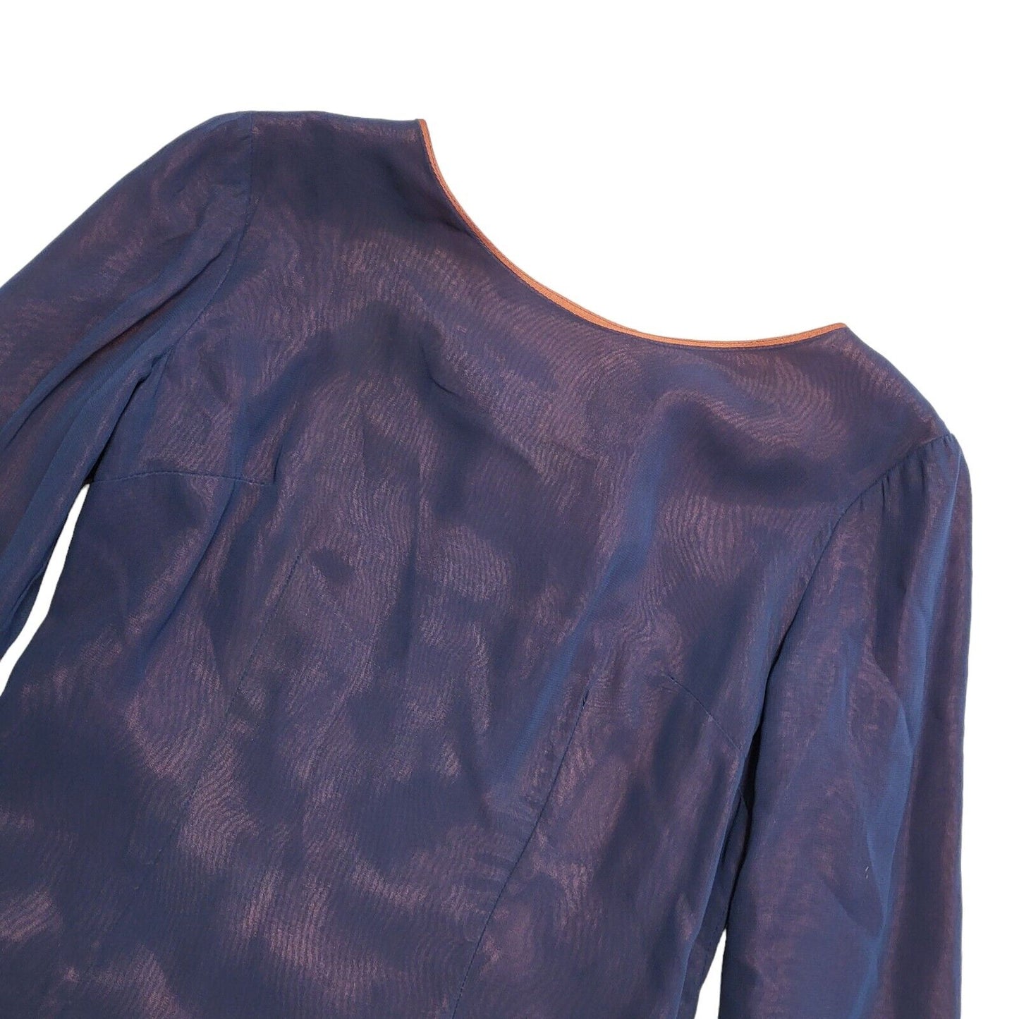 50s Vintage 3/4 Sleeve Navy/Purple Shift Dress Women's Size 10