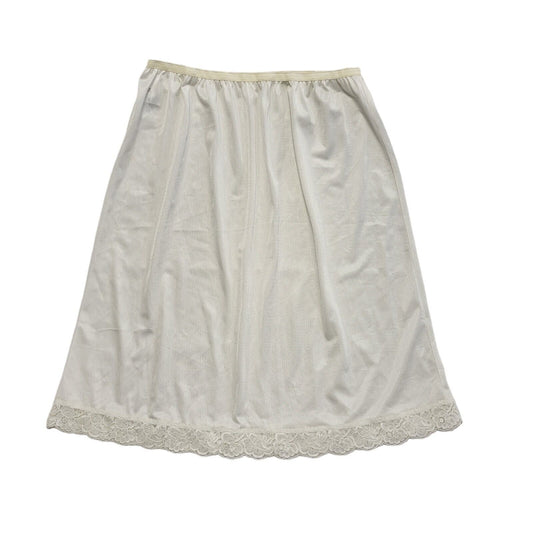 Marks and Spencer Vintage 80's Cream Slip Skirt Womens UK 18 W36