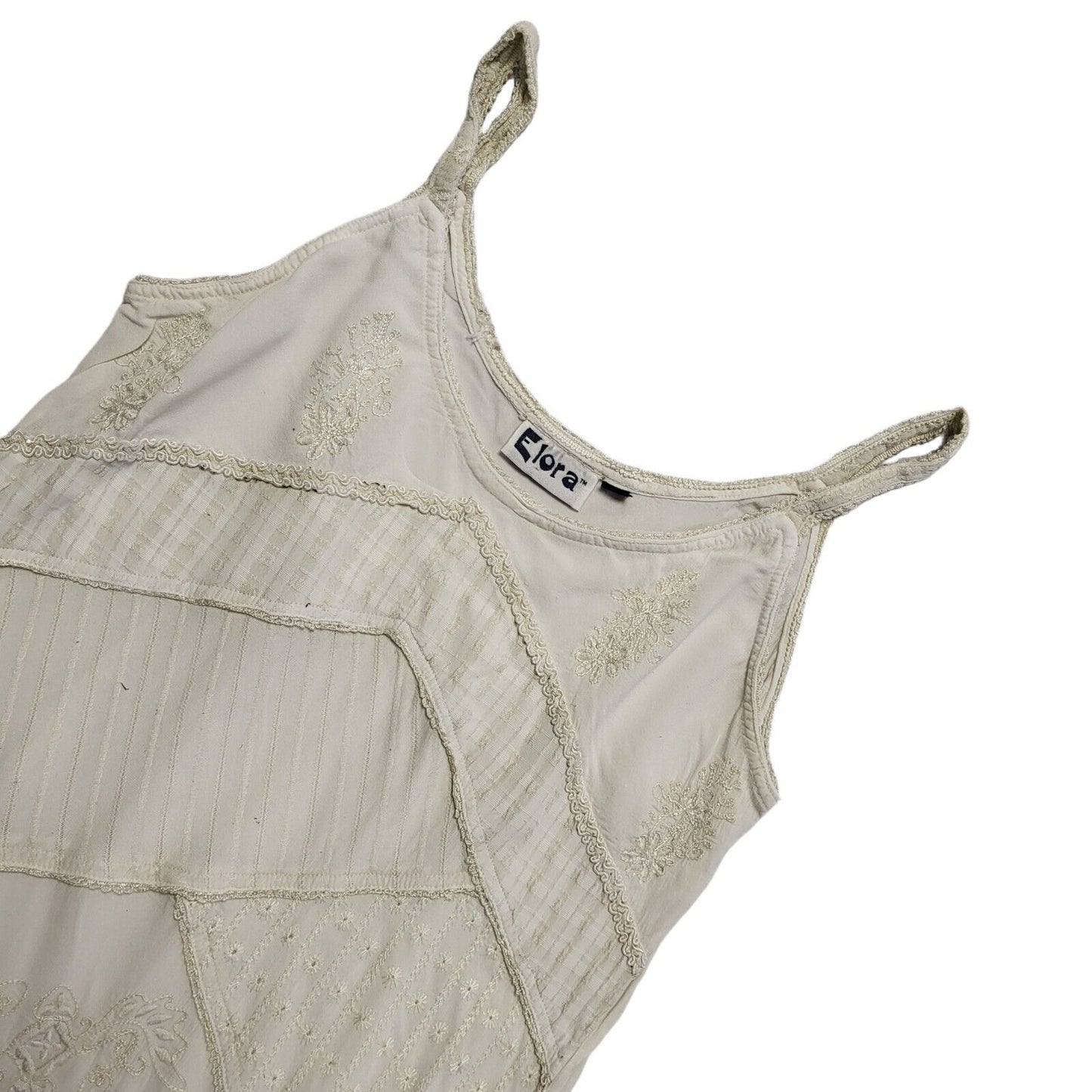 Eolra 90s Vintage White Sleeveless Dress Uk Women's Size Medium