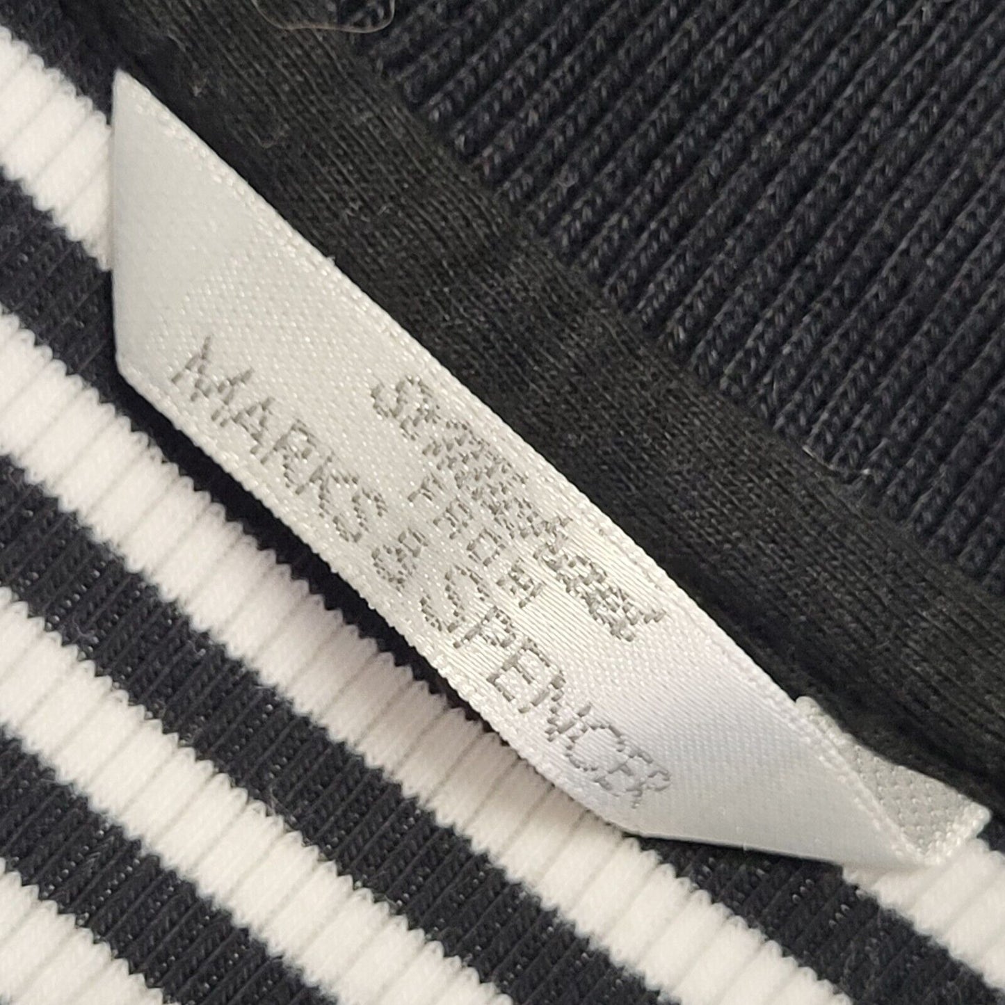 M&S Vintage 90's Sleeveless Button Up Blue & White Stripe Womens Top Size 16