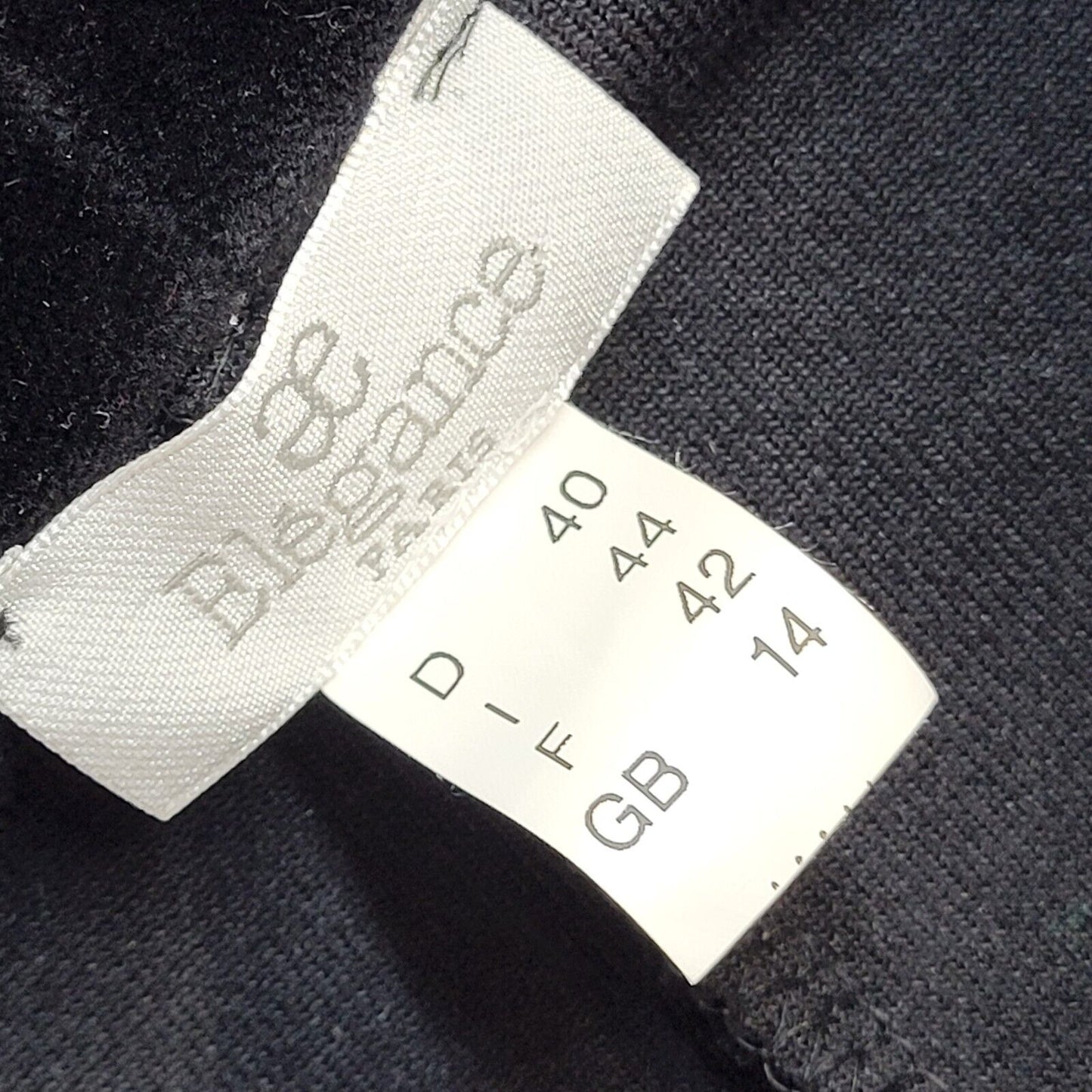 Elegance 90s Vintage Black Velvet Diamante Jacket UK Women's Size 14