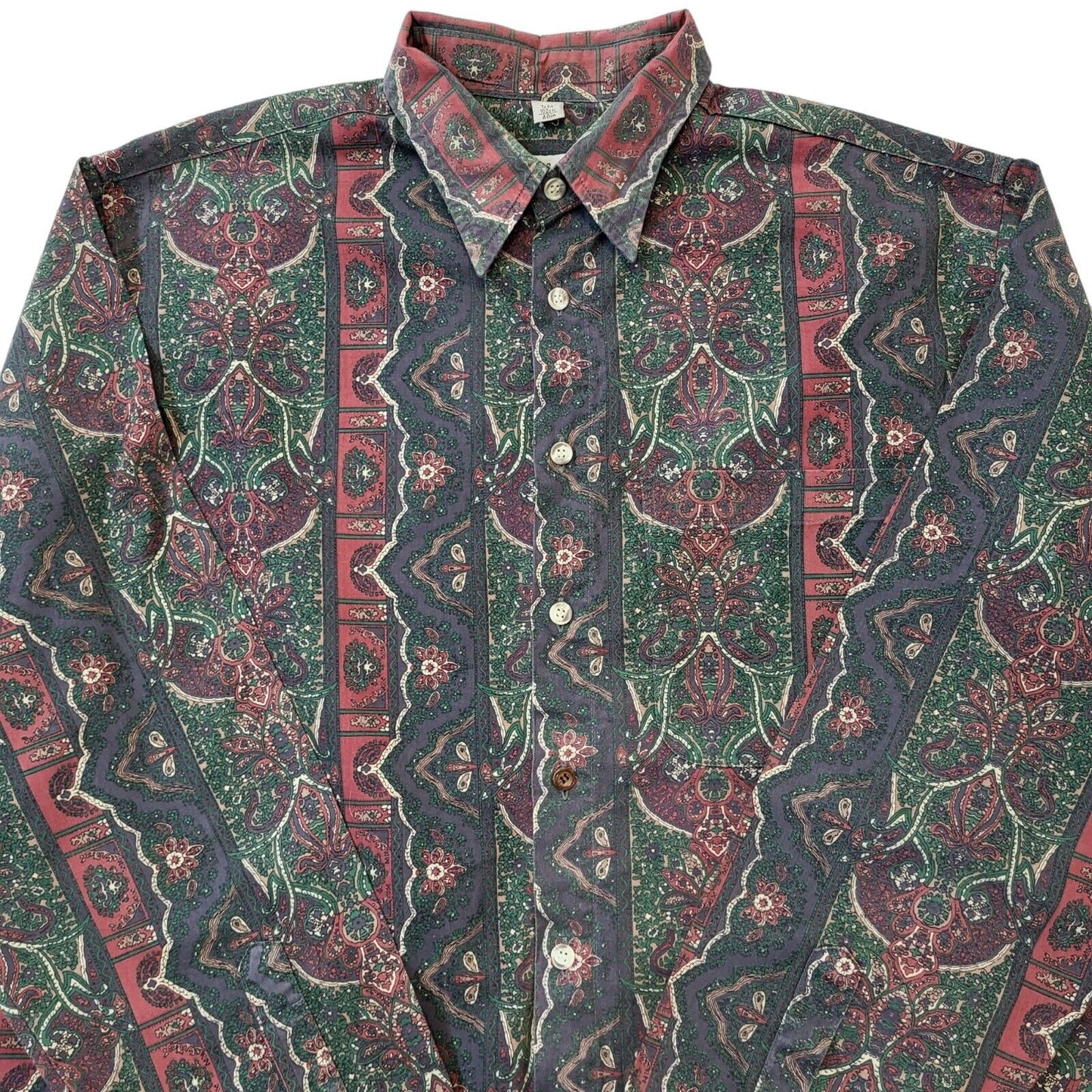 Angelo Litrico 90s Vintage Retro Abstract Long Sleeve Shirt Men's Size M