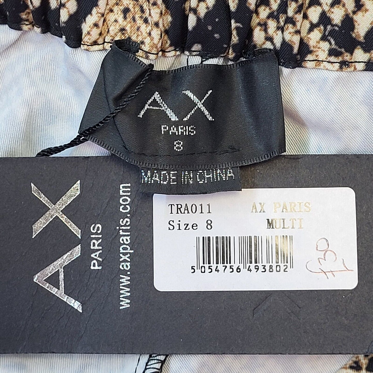 AX Paris Snake Print Flared Trousers Women's Size 8 W26 L32 BNWT