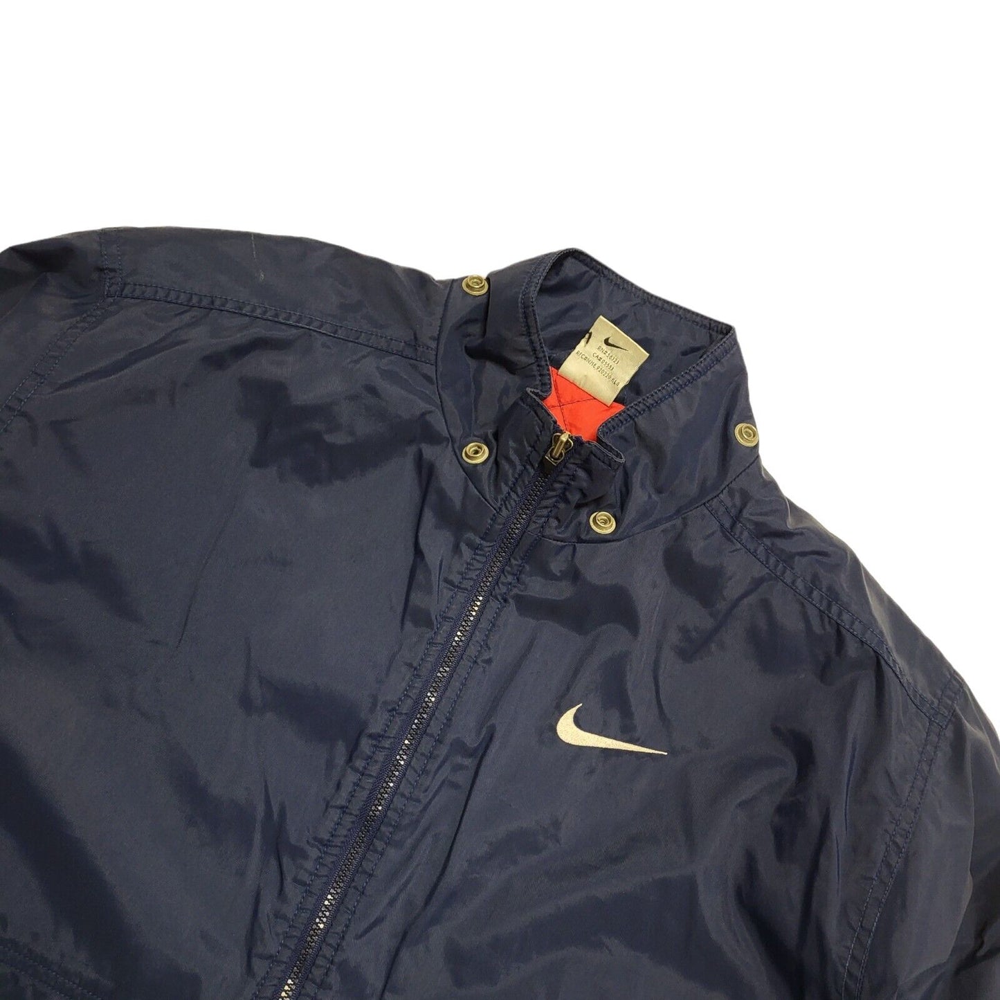 Nike 90s Vintage Navy Blue Zip Up Windbreaker Jacket UK Men's Size XL