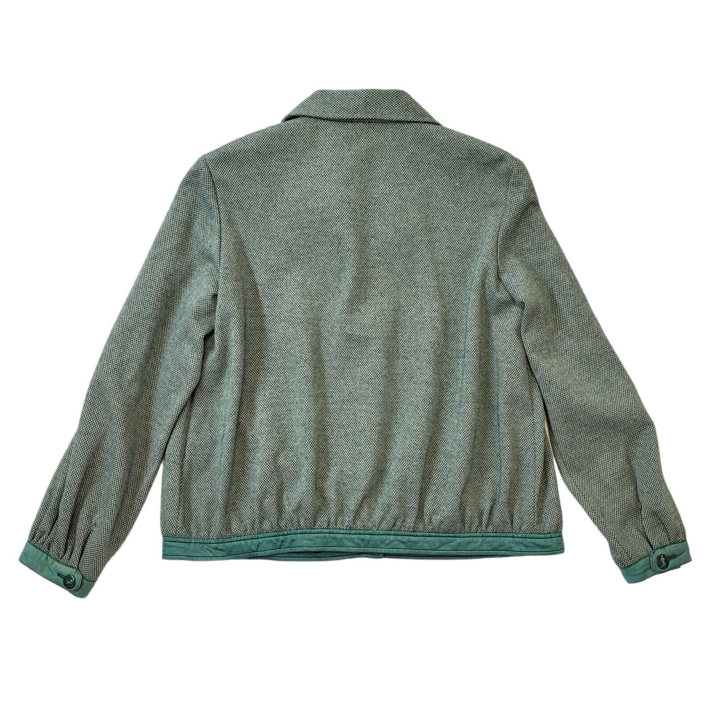 Jersey Masters 70s Vintage Green Button-Up Jacket Women's Size 18
