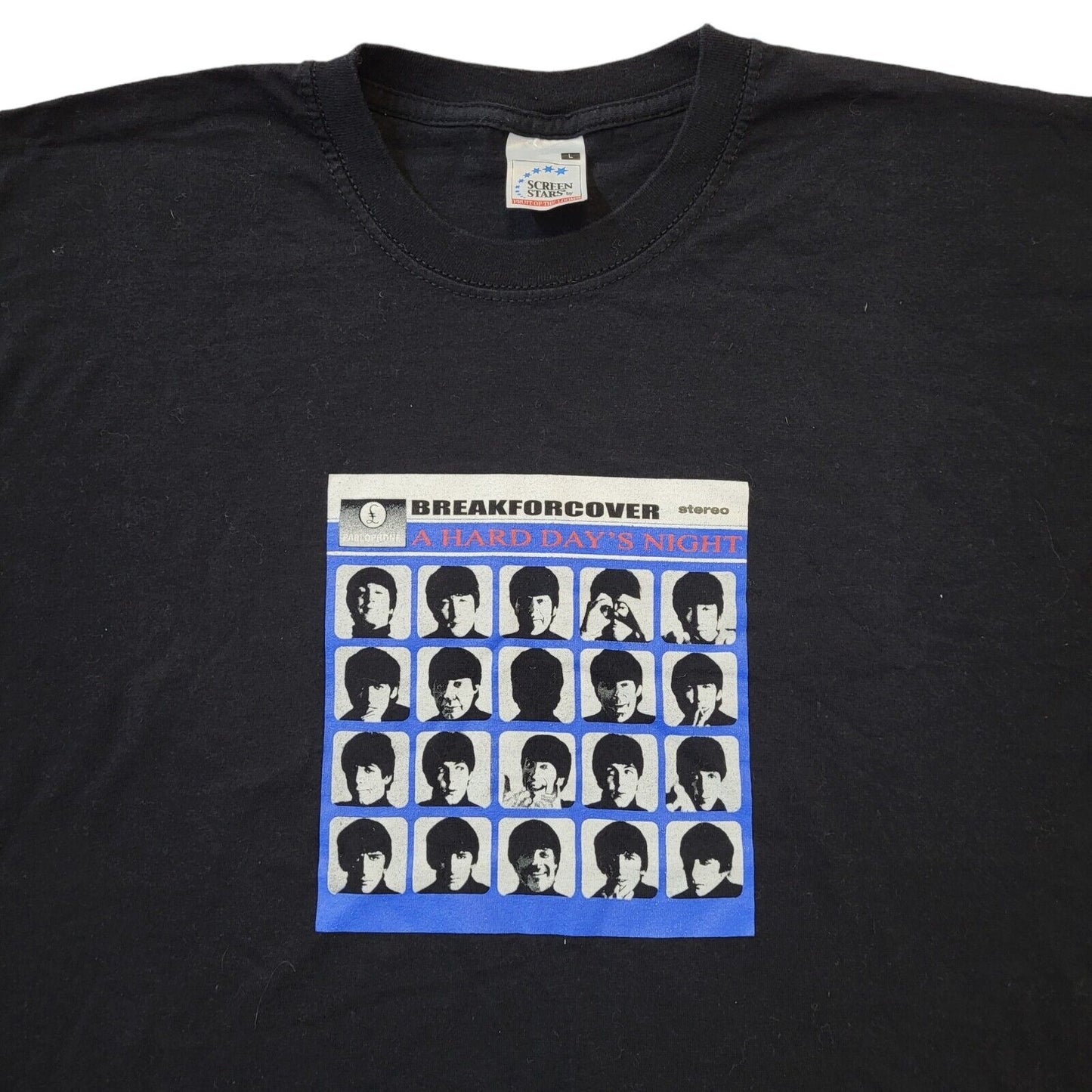 Screen Stars The Beatles Black T-Shirt Short Sleeve UK Size Large