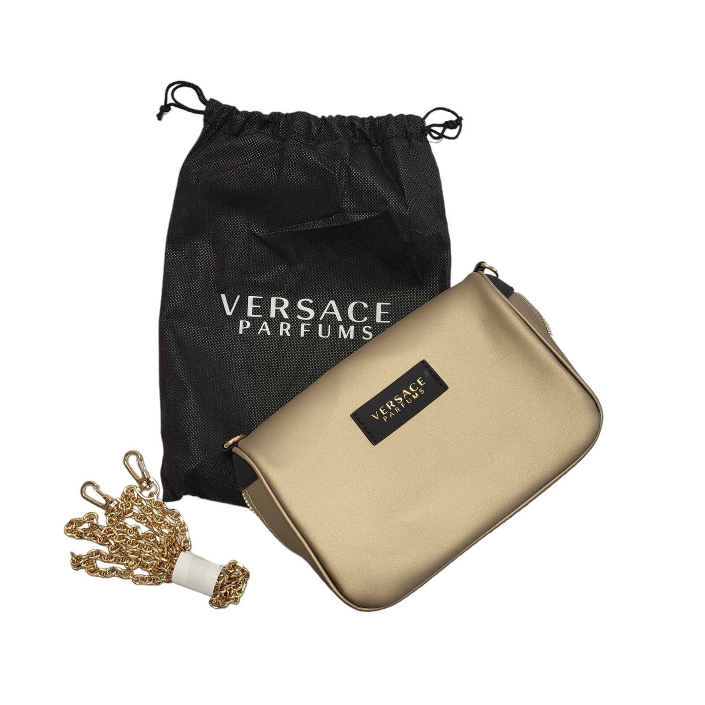 Versace Gold & Black Small Clutch Bag Uk Women's Size 7.5" x 5"
