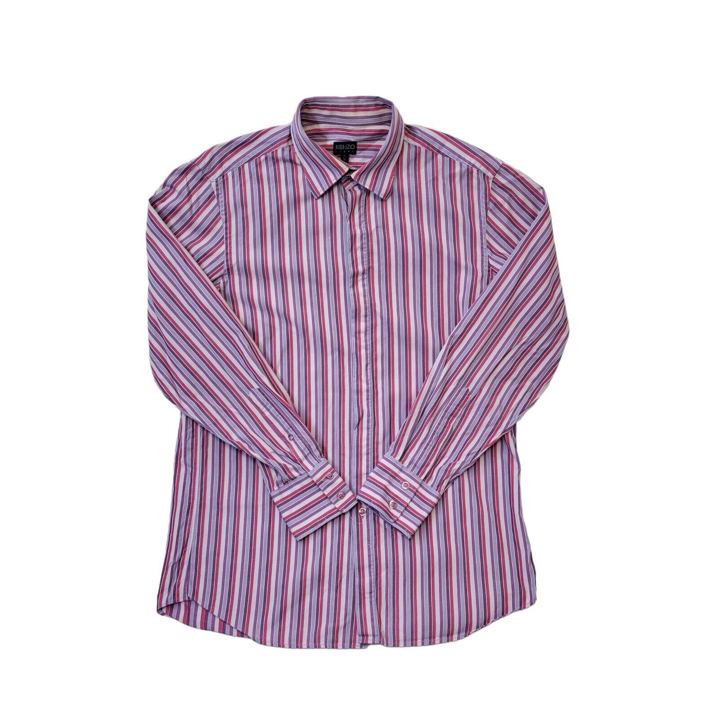 Kenzo Y2K Pink & Purple Striped Shirt Men's Size Large
