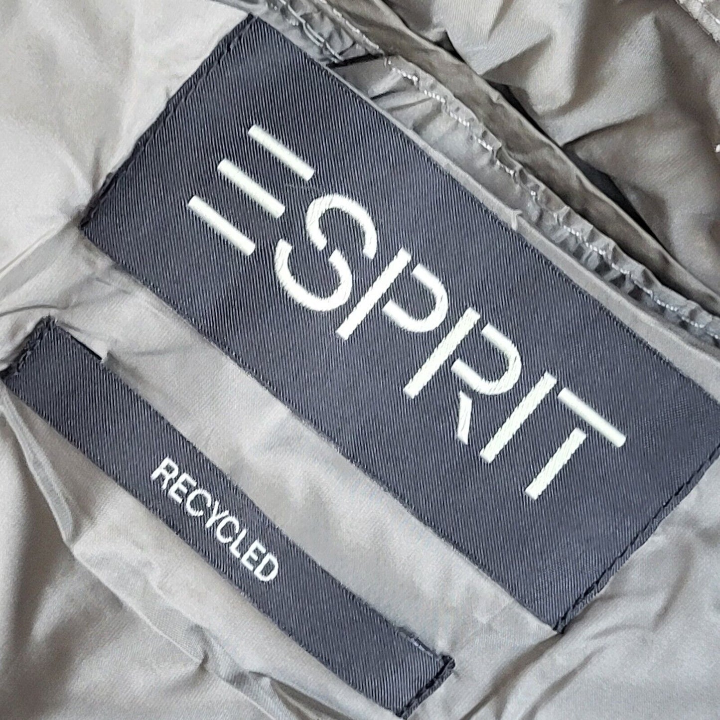 Esprit Grey Vintage 80s Zipped Quilted Rain Coat Uk Women's Size M