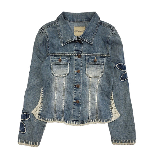 Crest Jeans Dark Blue 90s Vintage Button Denim Jacket Uk Women's Size M