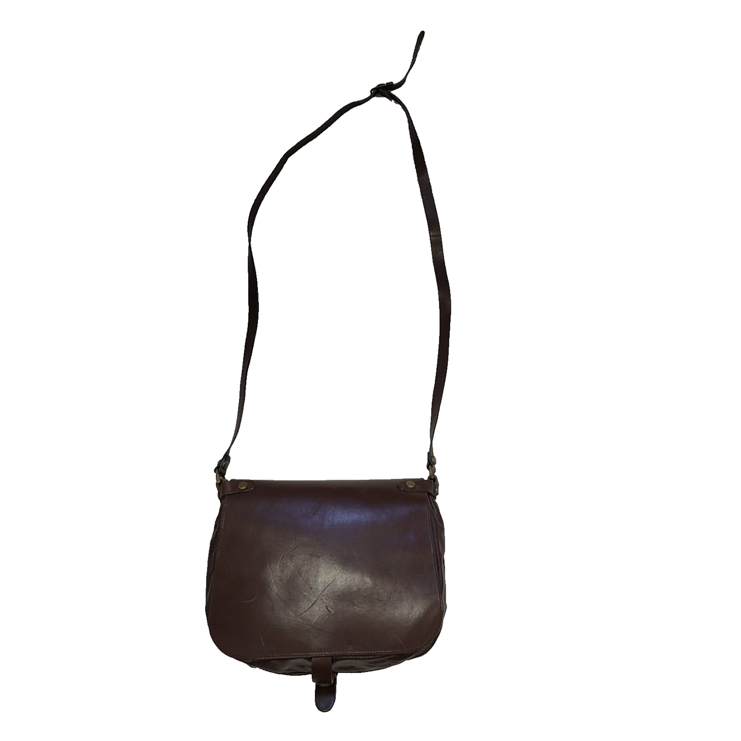 Le Sac Pony Vintage Brown Leather Cross Body Saddle  Bag Uk Women's 10" x 8.5"