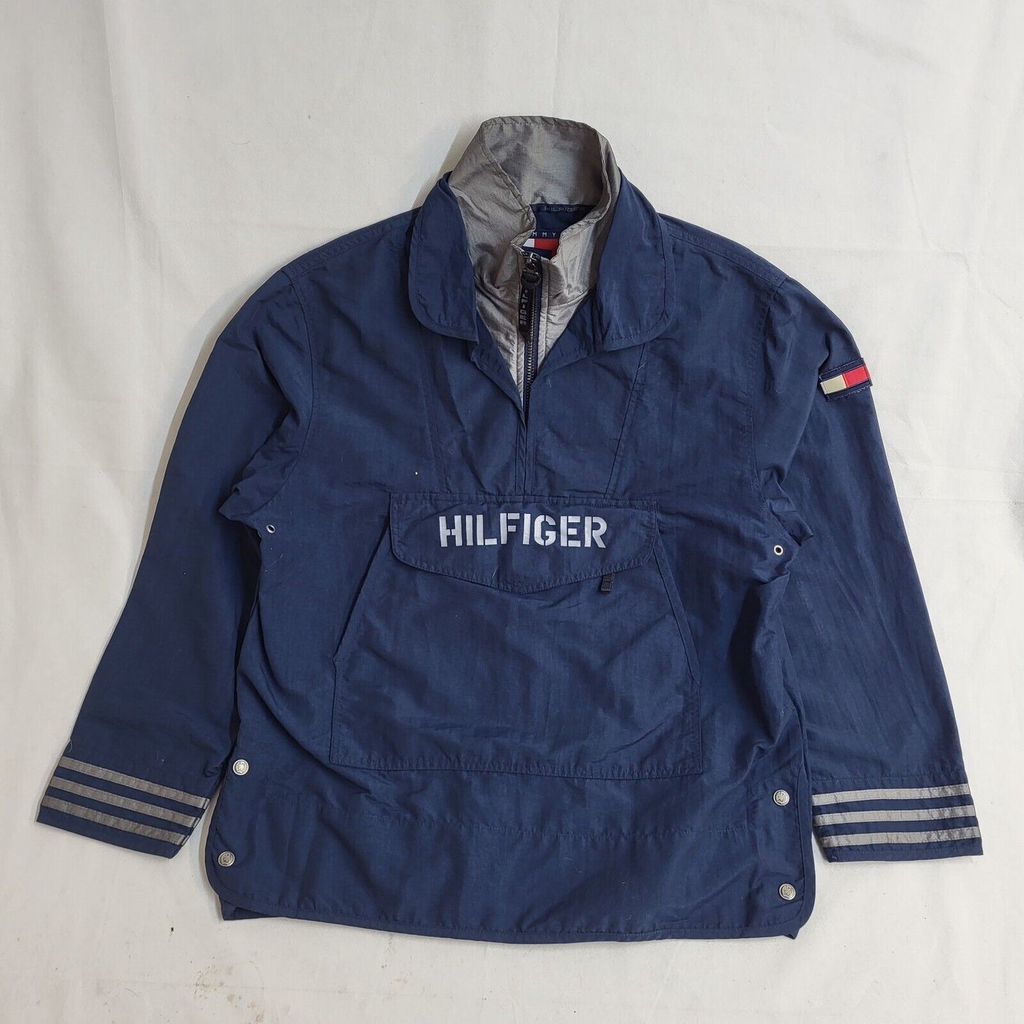 Tommy Hilfiger Navy Blue Y2k Pullover Jacket Uk Men's Size Small