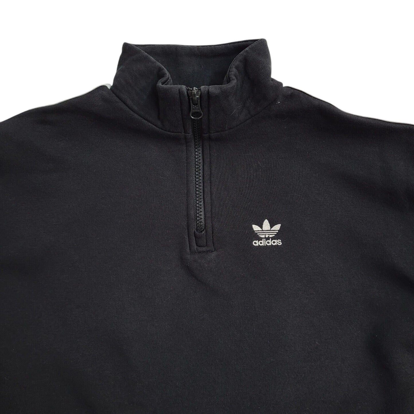 Adidas Black 90s High Neck Sports Tracksuit Top Uk Women's Size 6