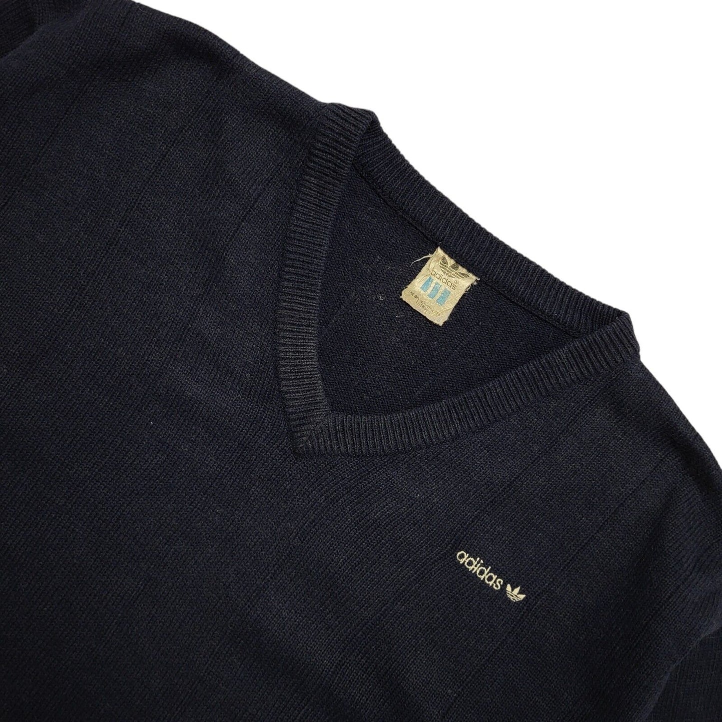 Adidas Navy Blue Vintage 90s Crew Neck Jumper Uk Men's Size Small