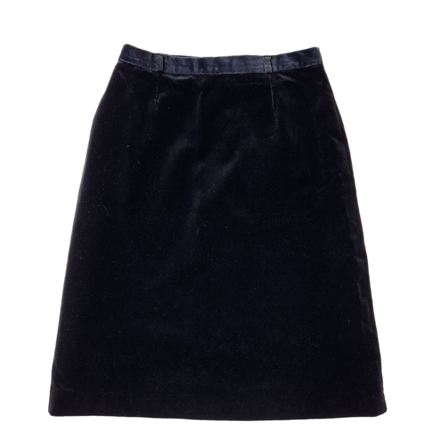 Canda C&A 90s Vintage Black Zipped Velvet Skirt Women's Size 16 W34