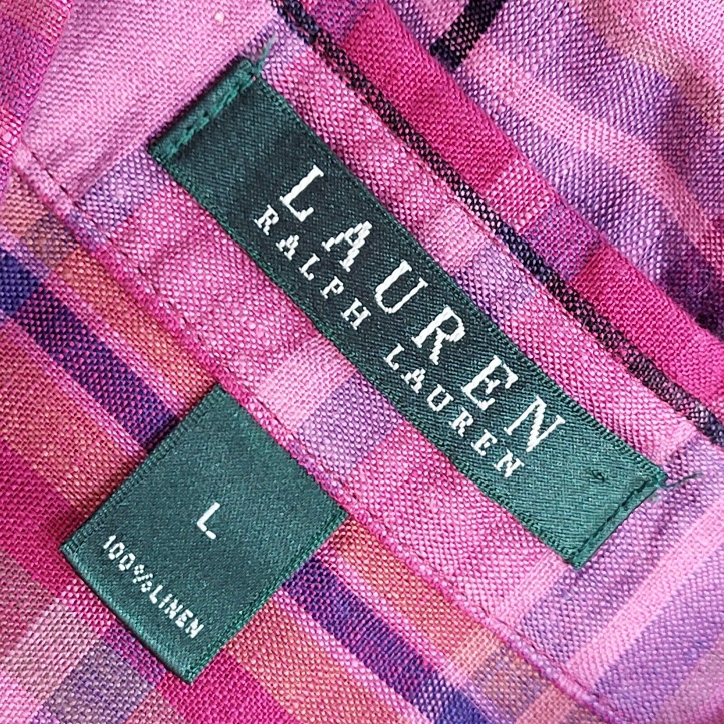 Ralph Lauren 90s Vintage Purple & Blue Check Button Shirt Uk Women's Size Large