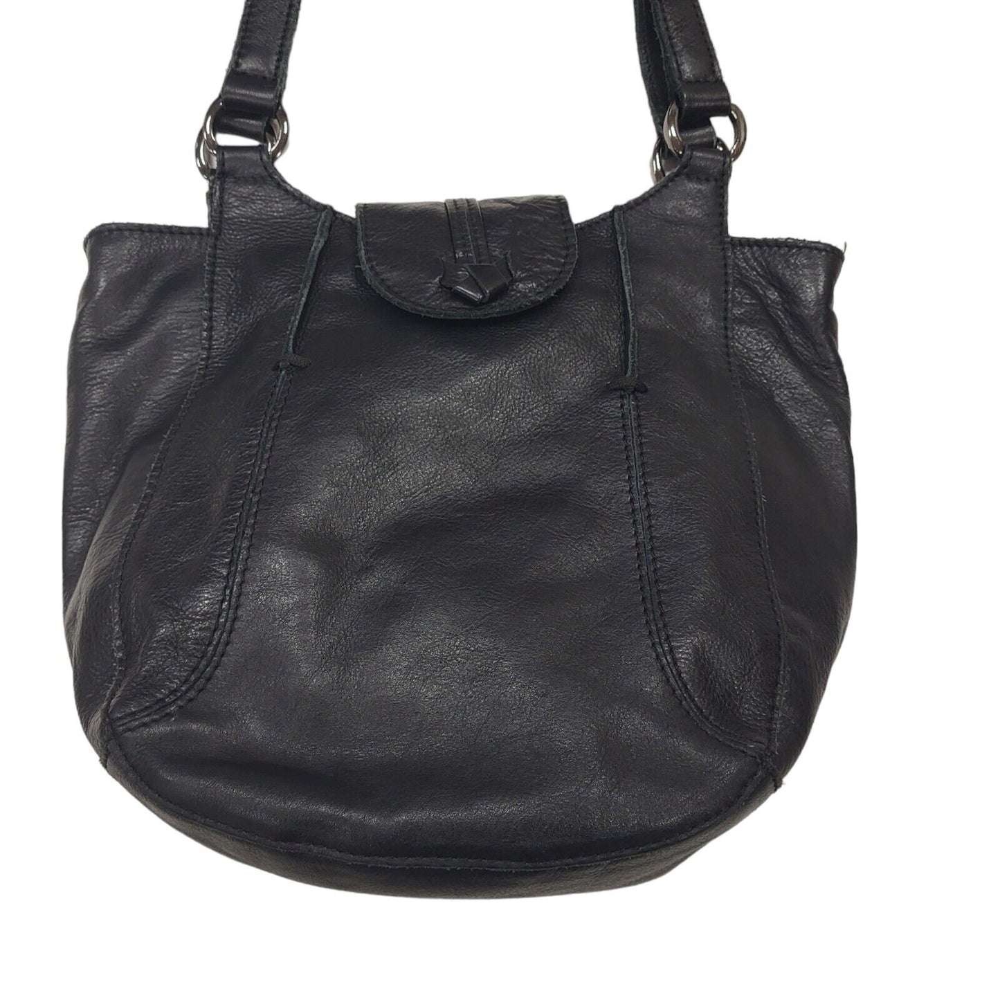 Hotter Black Leather Small Shoulder Bag Uk Women's Size  10" x 10"