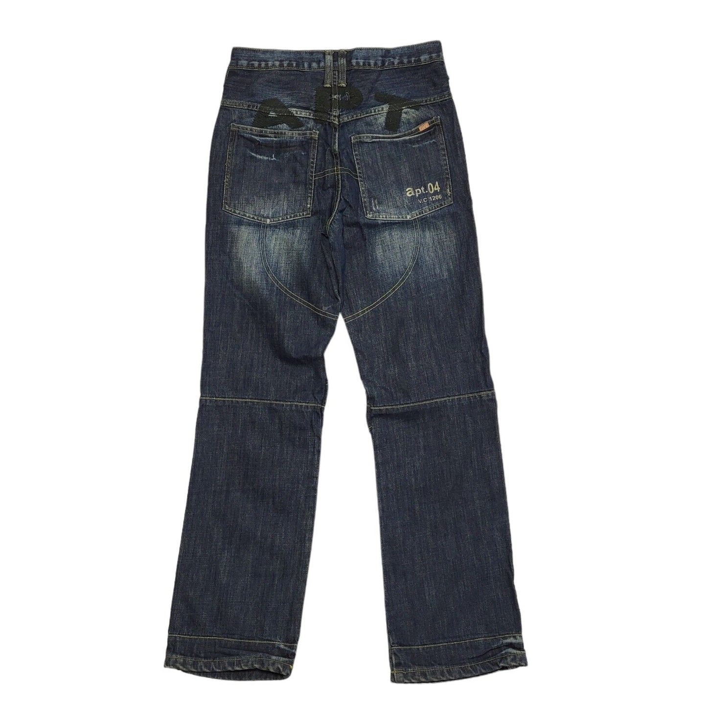 Apt 04 90s Dark Blue Straight Leg Denim Jeans Uk Men's Size S W30 L34