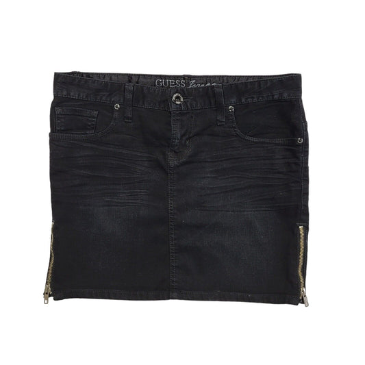 Guess Black Denim Mini Skirt Uk Women's Size 12 W30