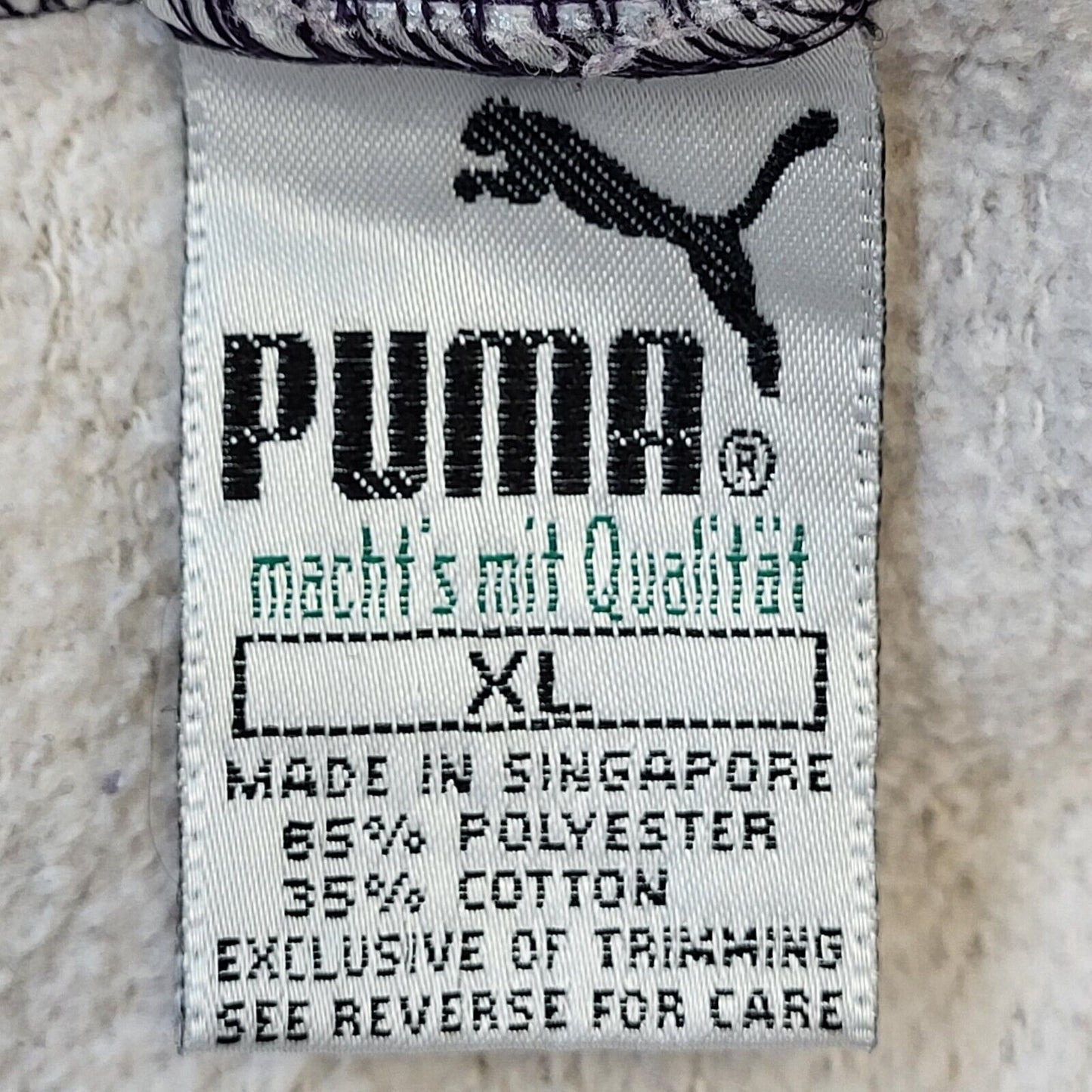 Puma 90s Vintage Grey & Purple Crew Neck Sweatshirt Men's Size XL