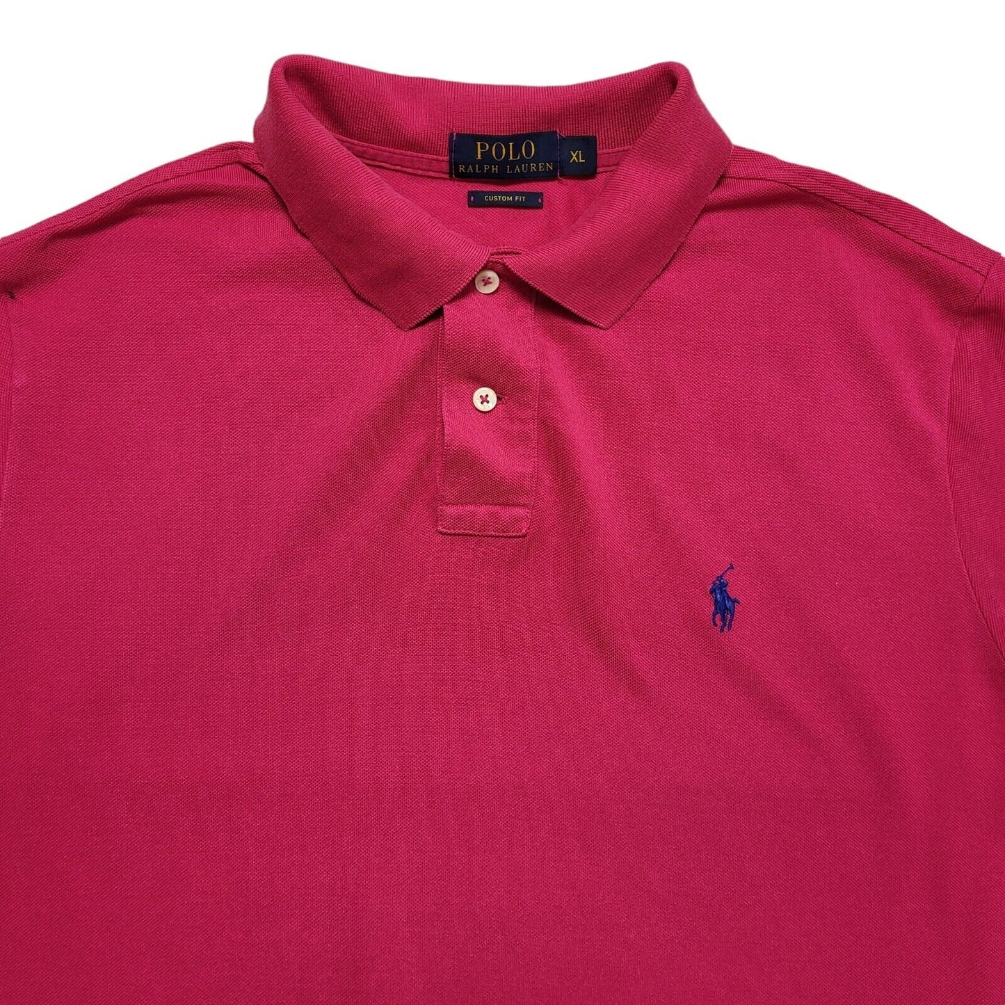 Polo Ralph Lauren Y2K Pink Short Sleeve Custom Fit Polo Shirt Men's Size XL
