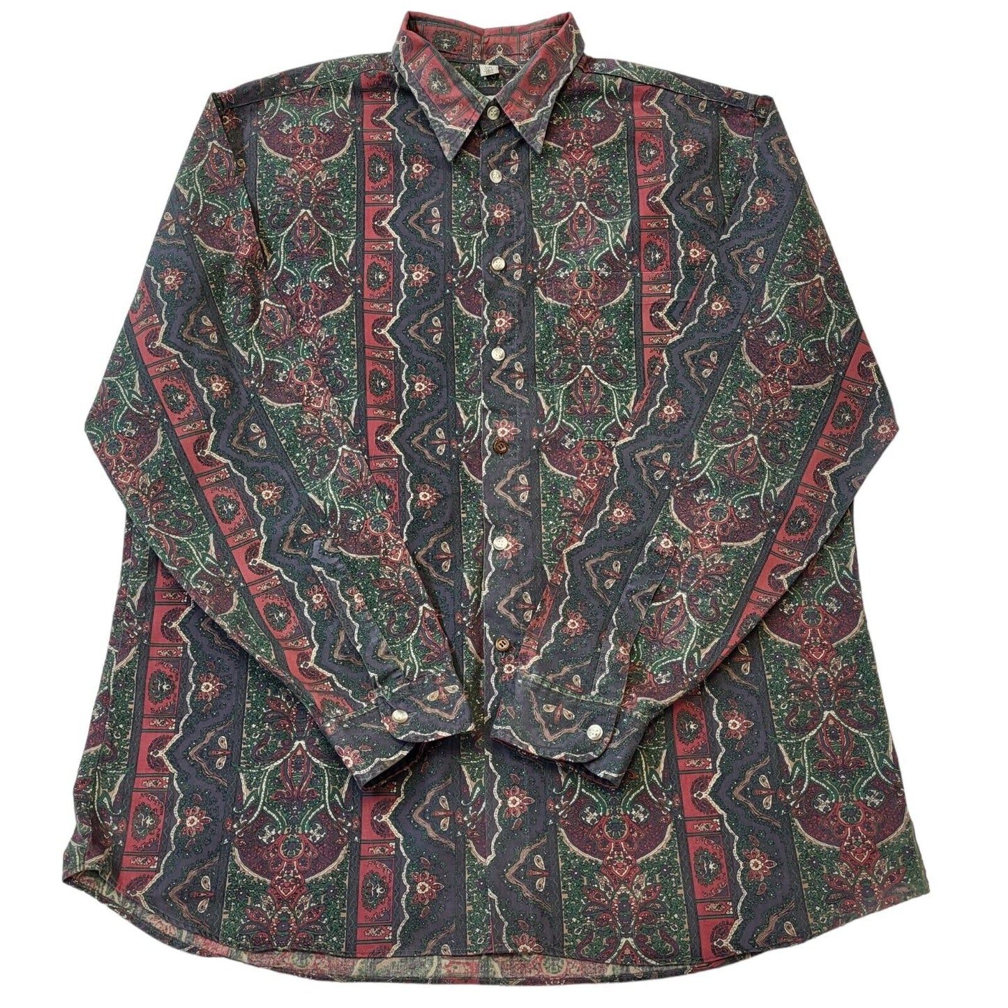 Angelo Litrico 90s Vintage Retro Abstract Long Sleeve Shirt Men's Size M