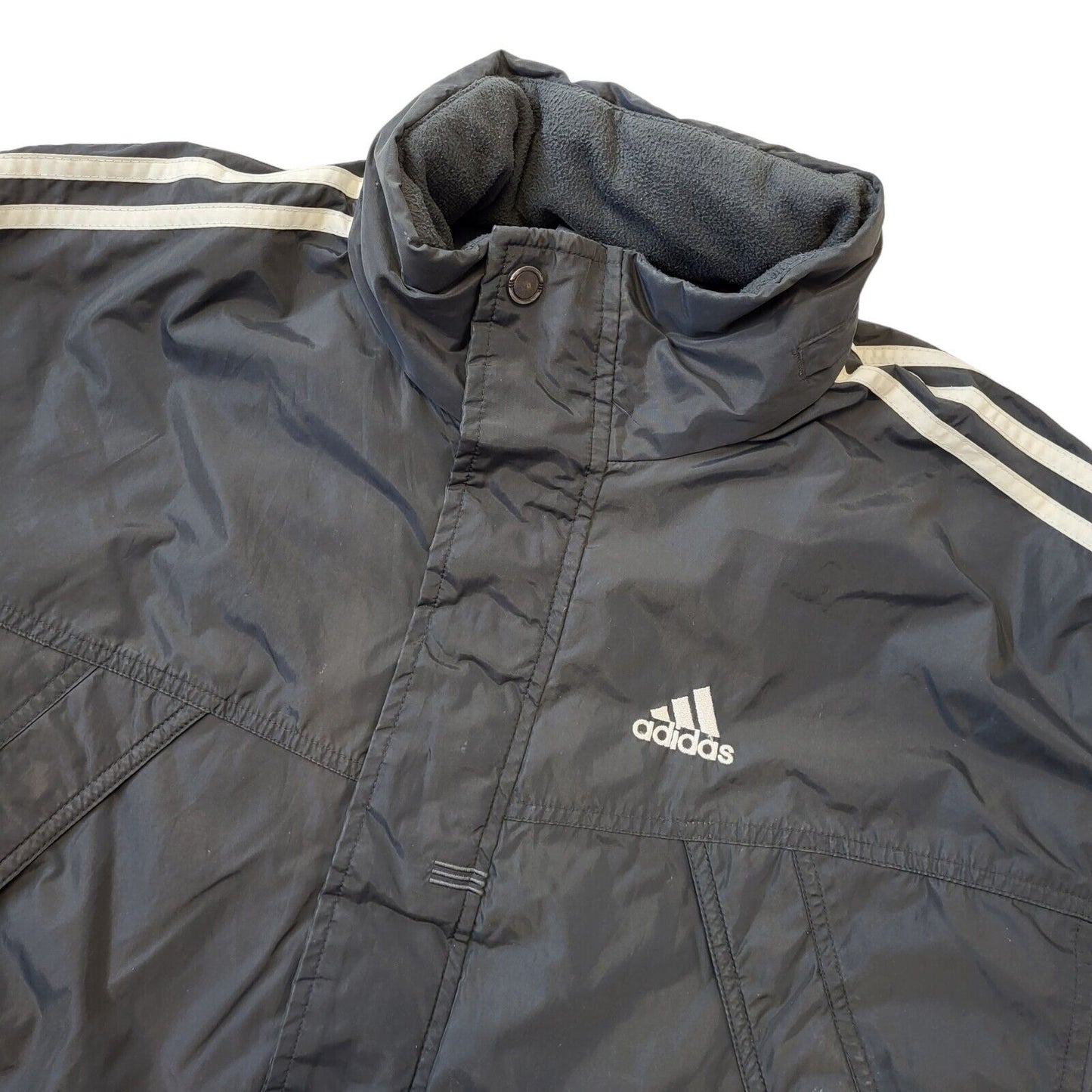 Adidas Y2K Dark Grey Over-Sized Zip Fasten Sports Jacket Men's Size Small