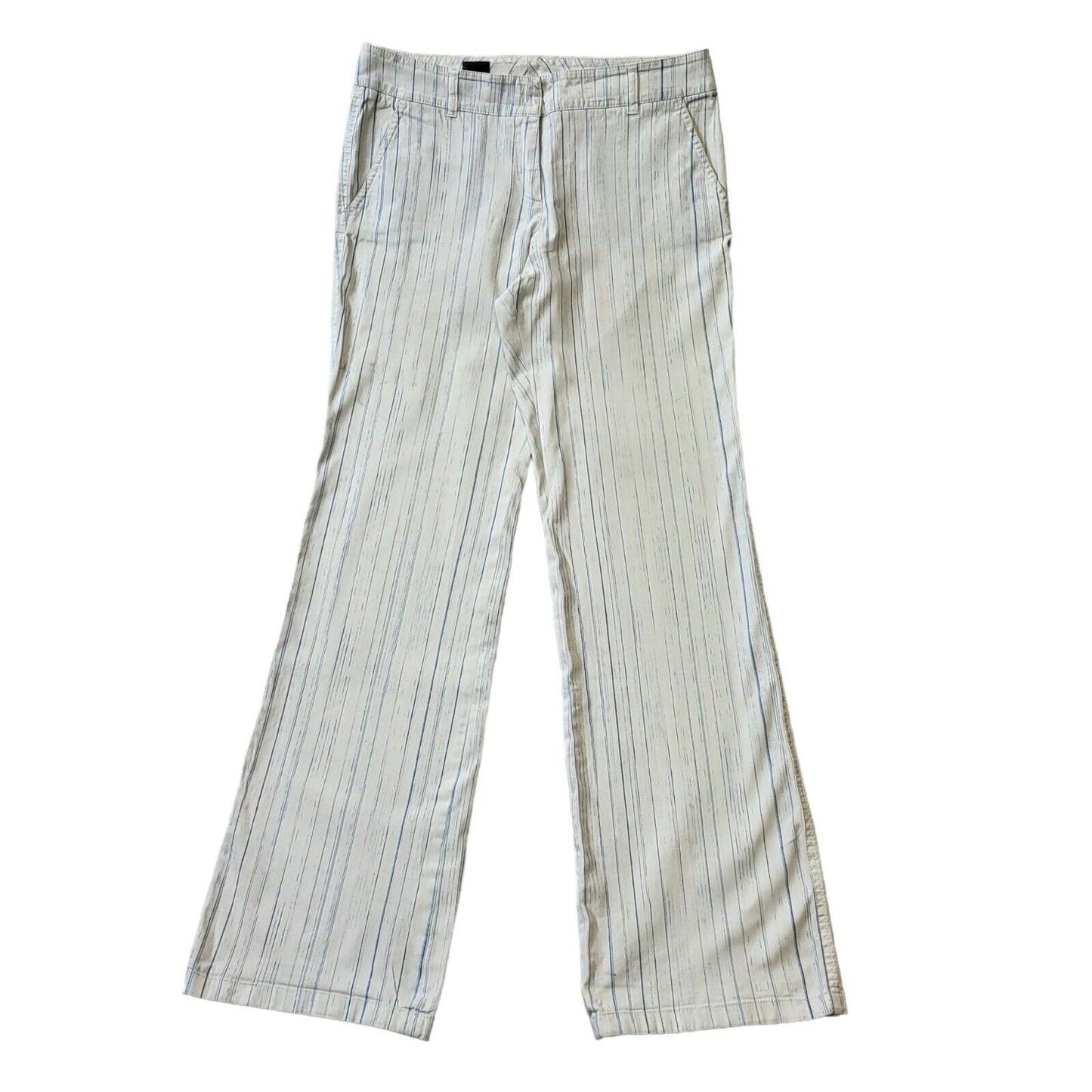 Cinque Y2K Vintage Striped Bootleg Trousers Women's Size 14 W32 L34