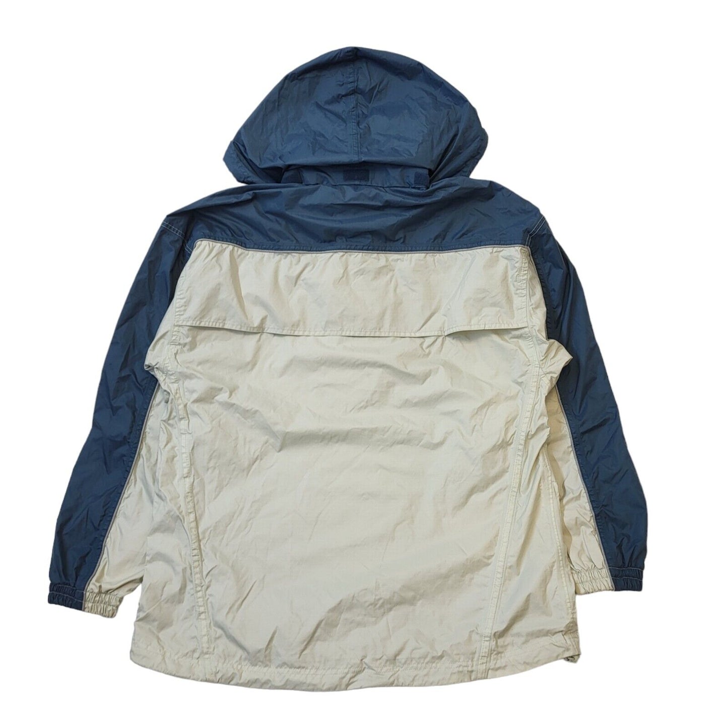 Adidas Vintage 90s Beige & Blue 1/4 Zip Hooded Pullover UK Men's Size Medium
