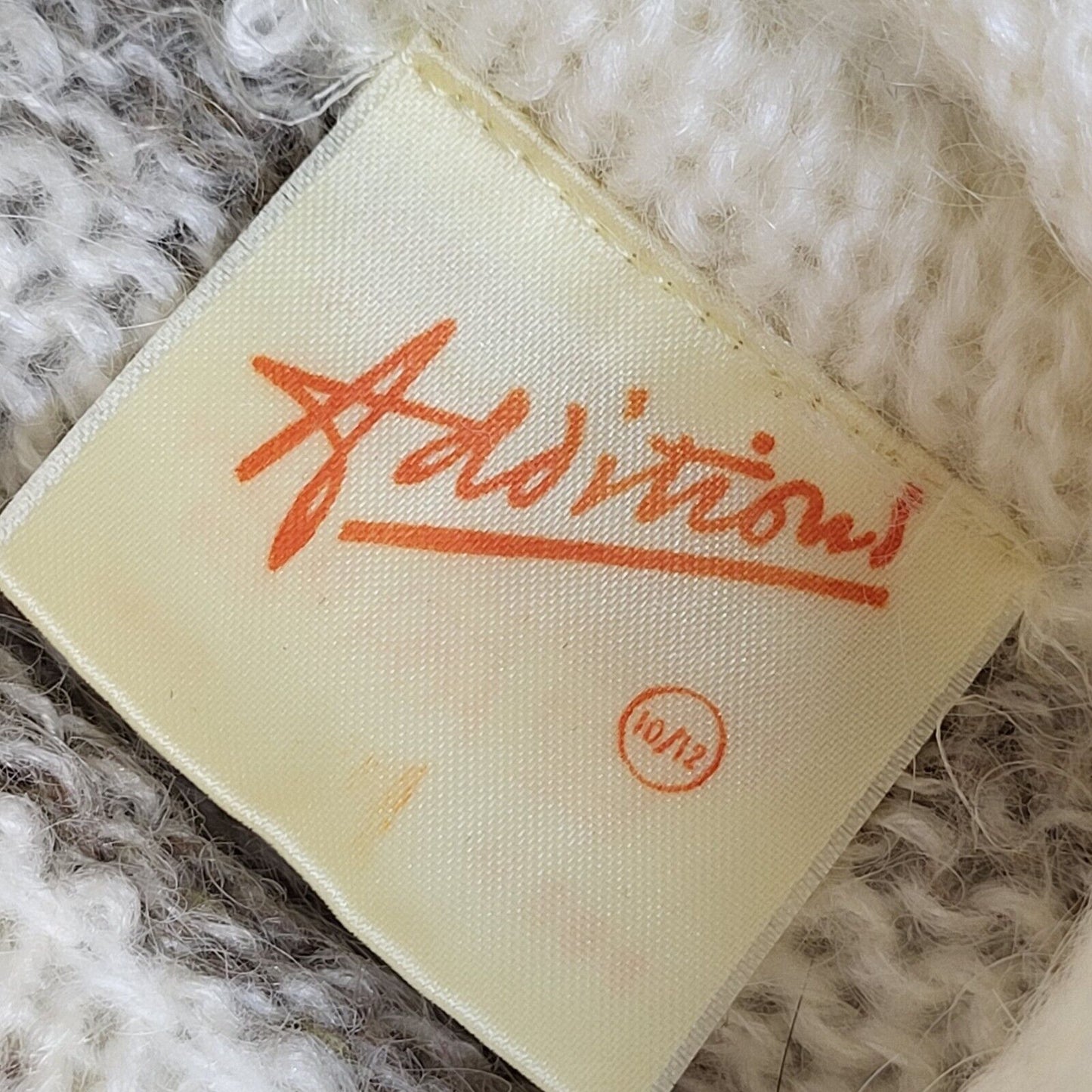 Additions Vintage 90's Cream & Grey Roll Neck Jumper UK Women's Size 10/12