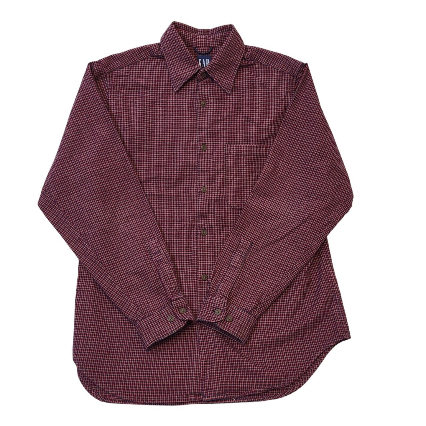 Gap 90s Vintage Red & Blue Checked Oversized Long Sleeve Shirt Men's Size Small